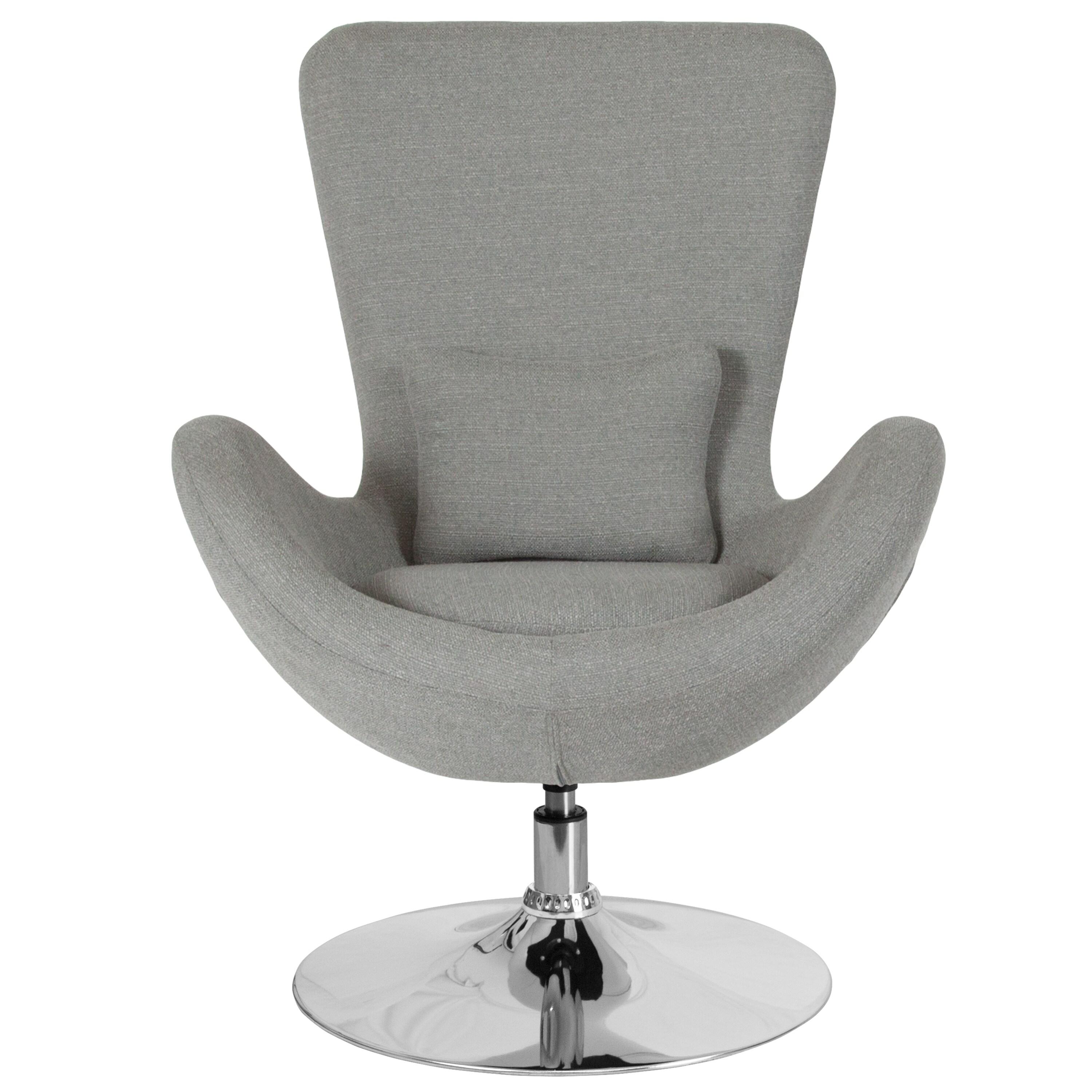 Flash Furniture Egg Series Light Gray Fabric Side Reception Chair