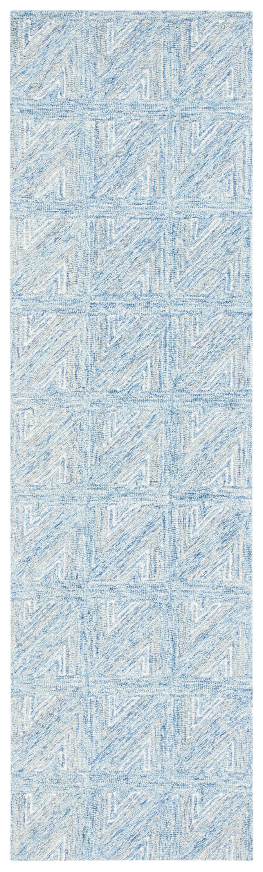 Abstract ABT653 Hand Tufted Runner Rug - Blue/Beige - 2'3"x8' - Safavieh.