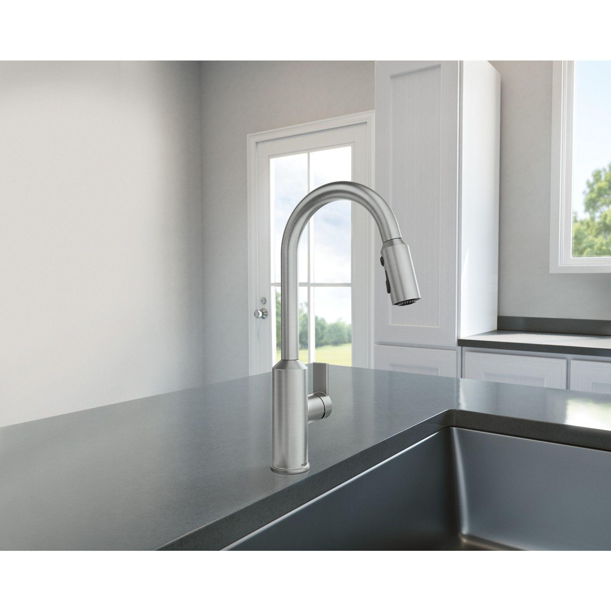 Brushed Nickel Single-Handle Pull-Out Spray Kitchen Faucet
