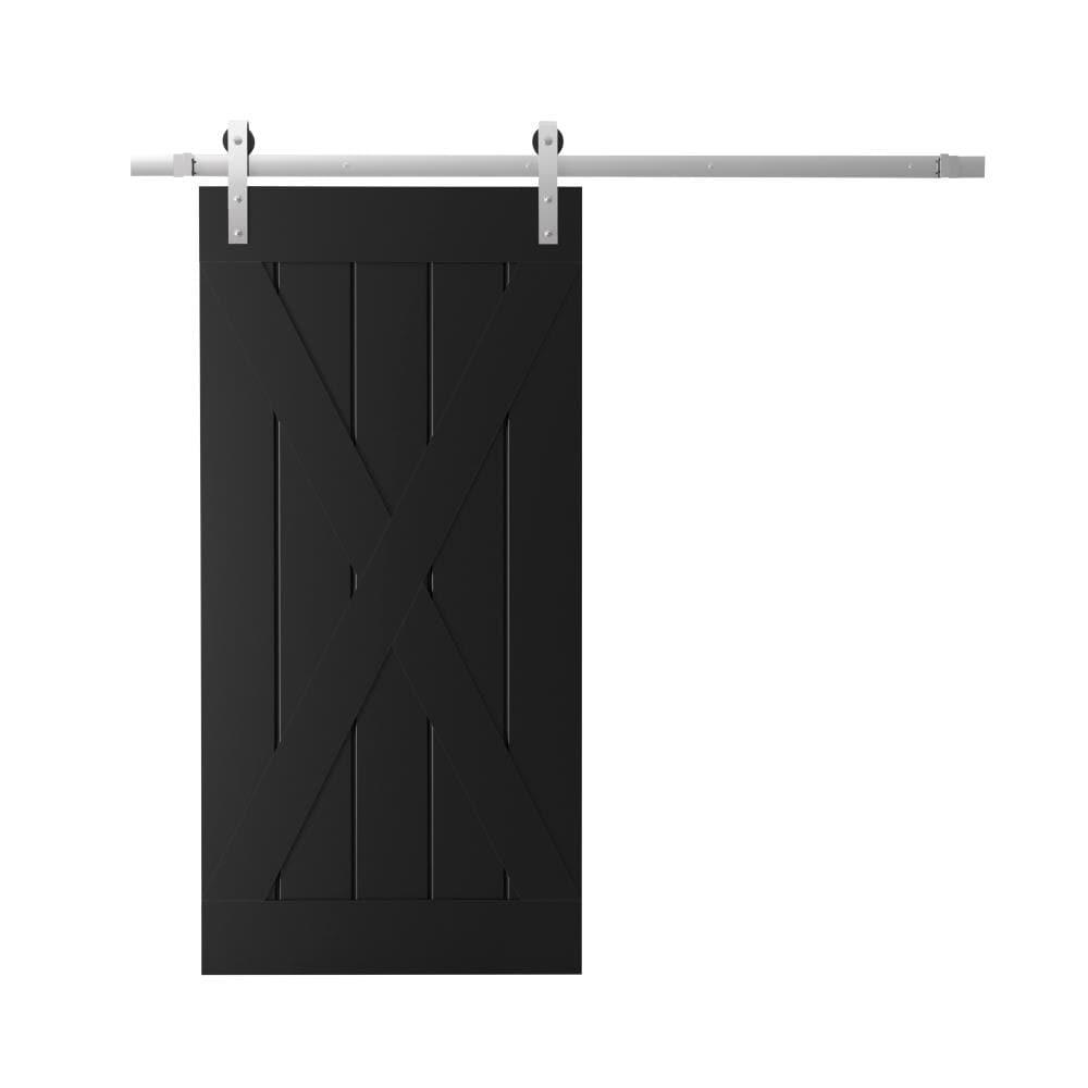 Urban Woodcraft 40'' x 83'' Solid Wood Paneled Painted with Installation Hardware Kit Barn Door