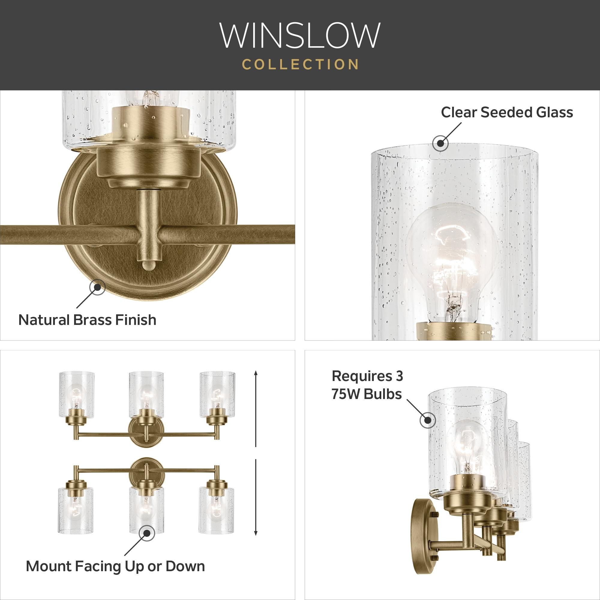 Kichler Lighting Winslow 2 - Light Vanity in  Natural Brass
