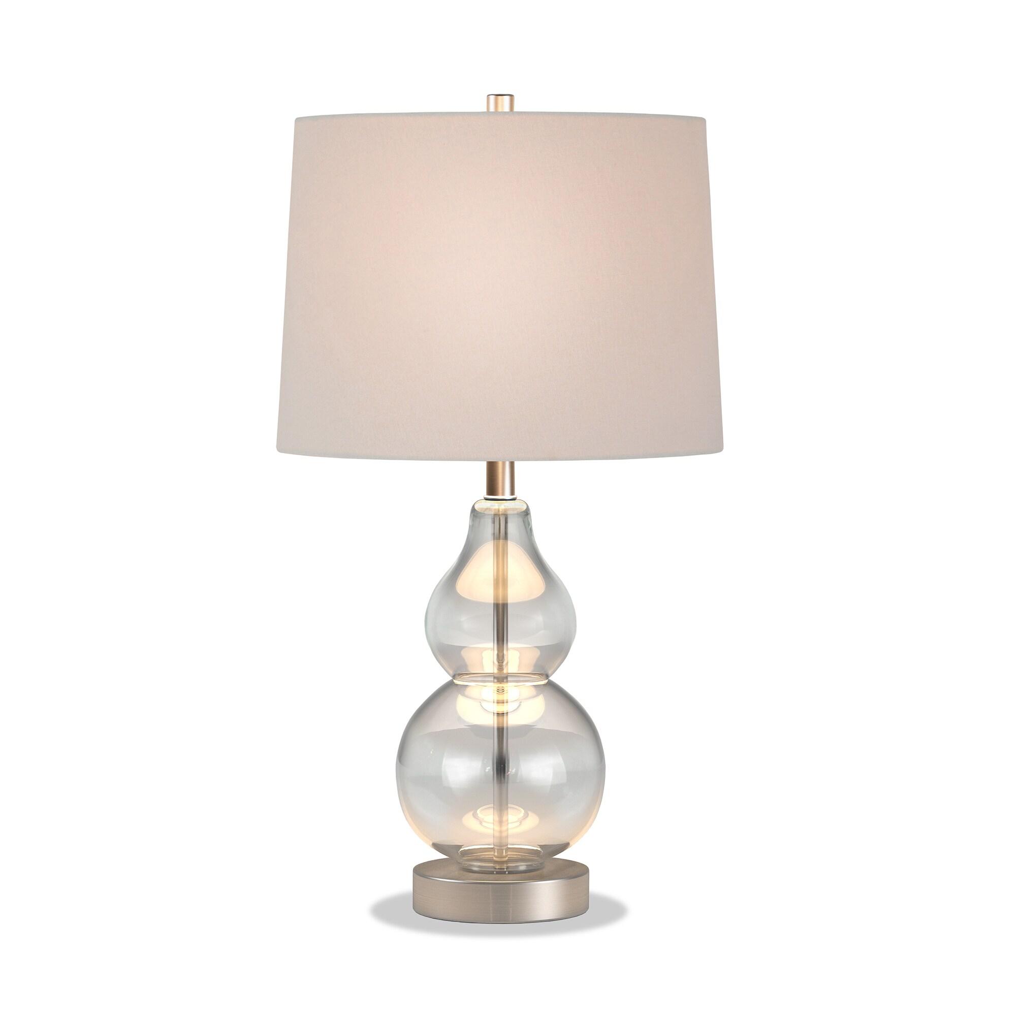 Evelyn&Zoe 21" Table Lamp with White Drum Linen Shade
