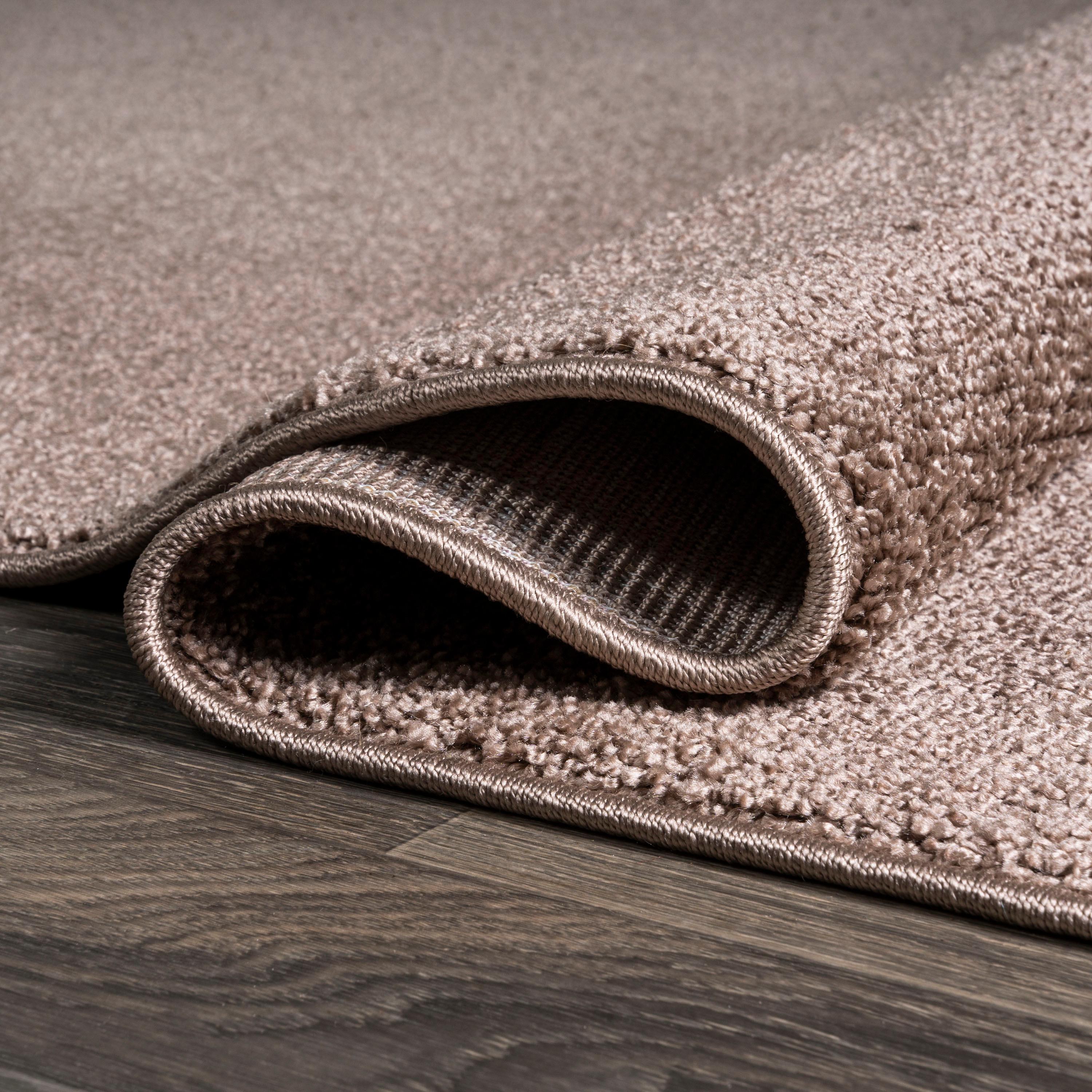 5'x8' Haze Solid Low-Pile Area Rug, Brown - JONATHAN Y