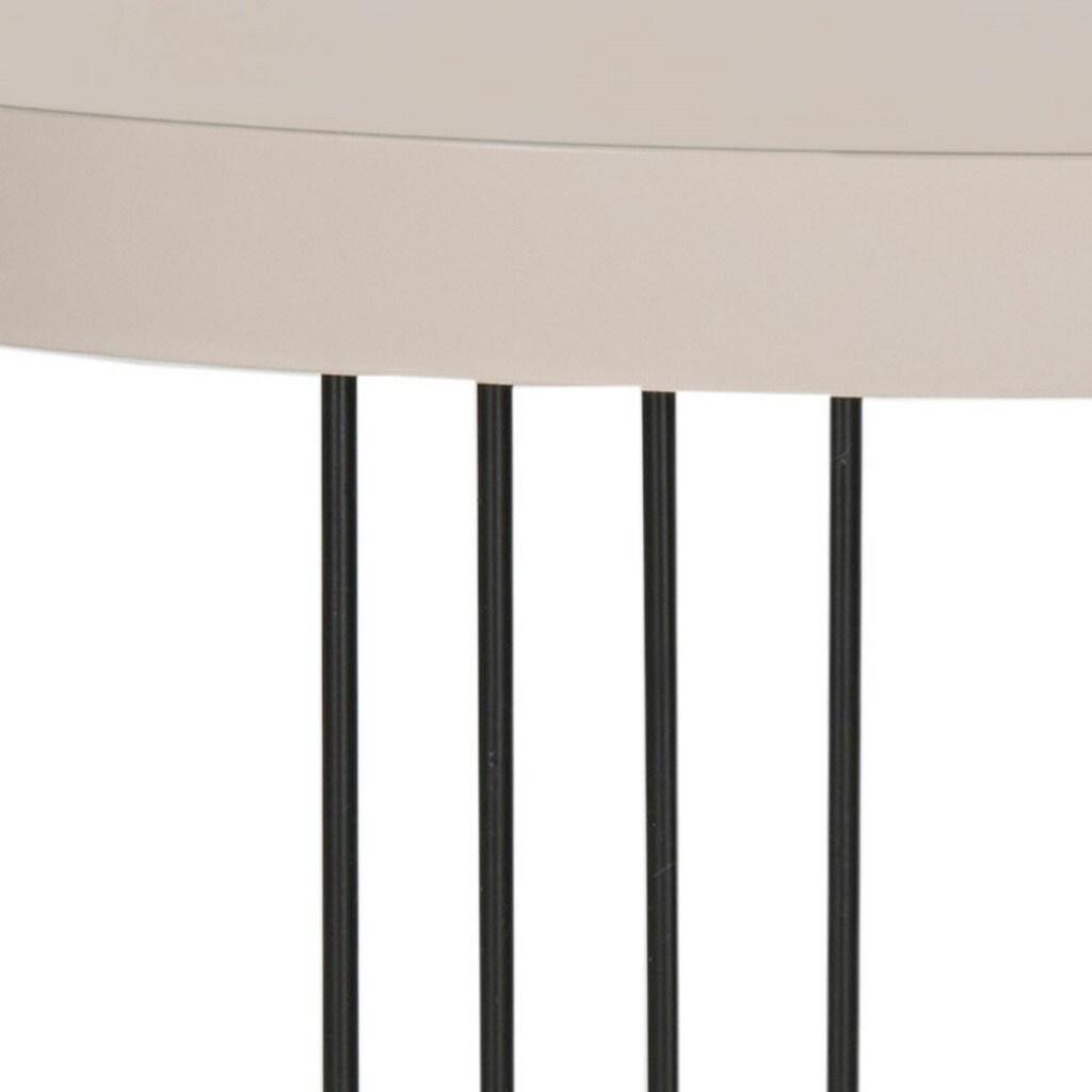 Kelly Mid Century Scandinavian Lacquer Side Table - Taupe/Black - Safavieh.