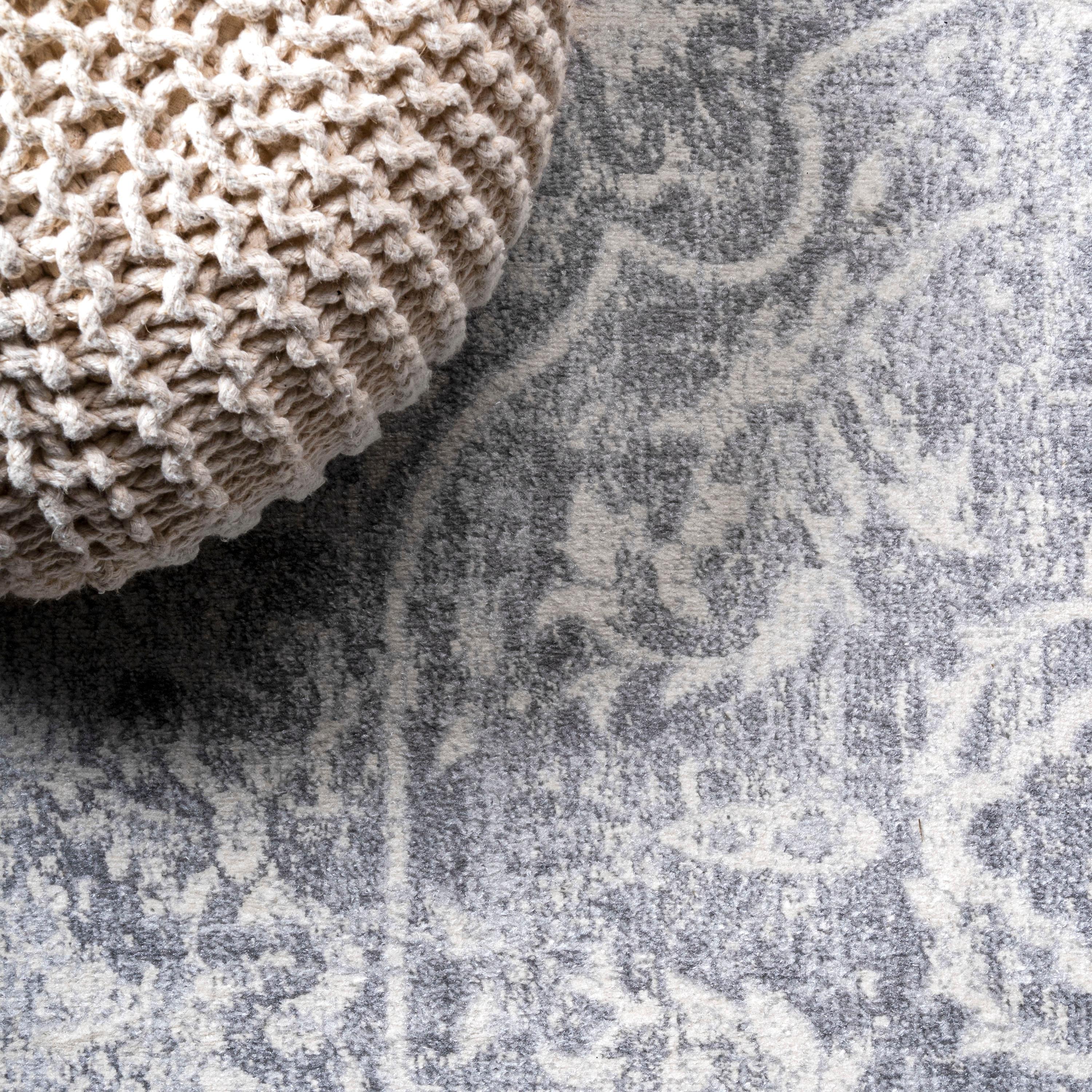 3' X 5' Modern Persian Vintage Medallion Area Rug, Gray/Ivory - JONATHAN Y