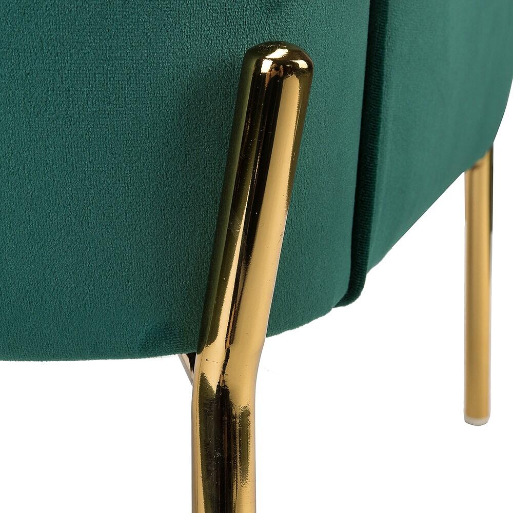 14 Karat Home Silla Decorativa de Terciopelo con Patas de Metal Dorado con Respaldo Acolchado para el Dormitorio de la Sala de Estar, Green