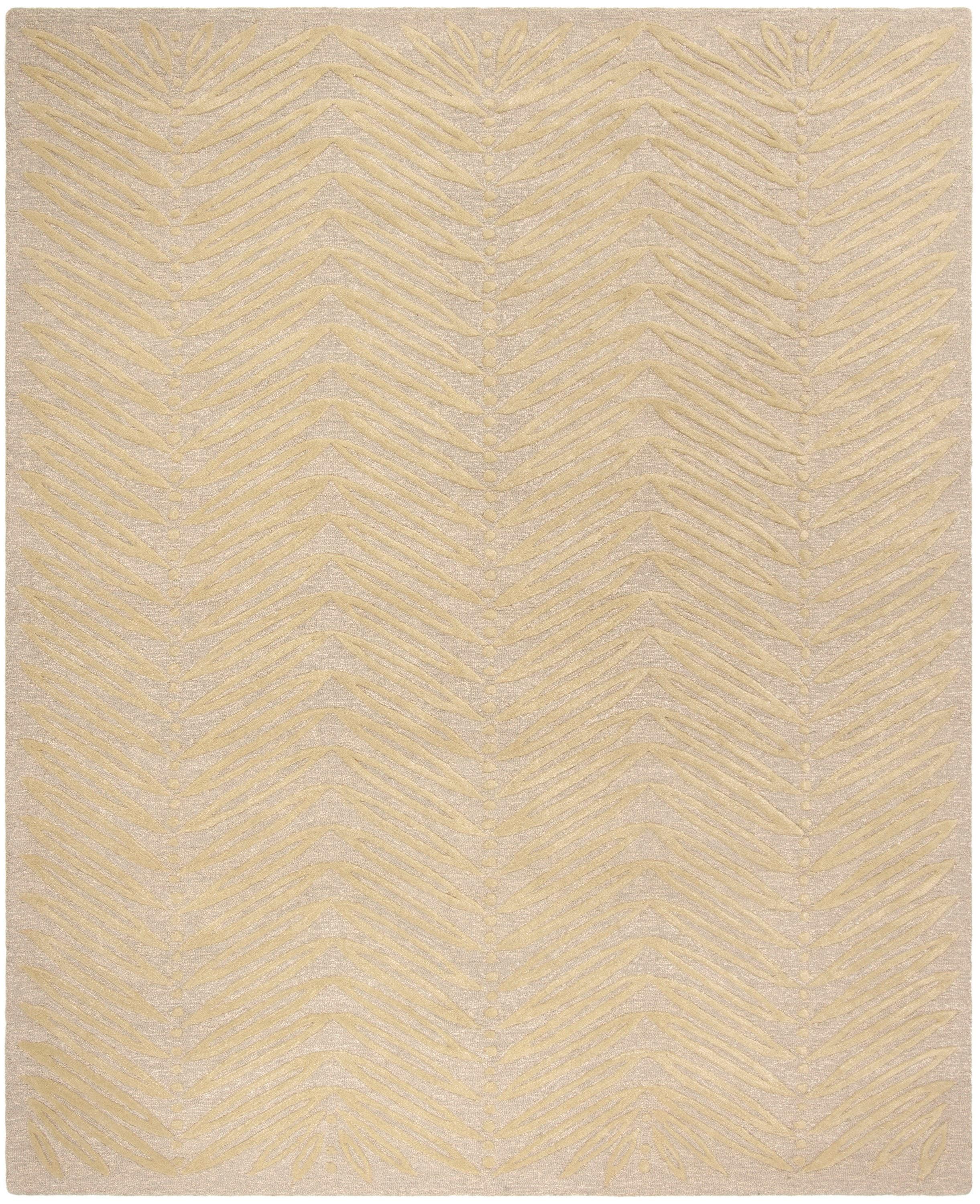 Martha Stewart Chevron Leaves - MSR3612 - Indoor Hand Tufted Runners - Oolong Tea Gree - 2'6"x4'3"