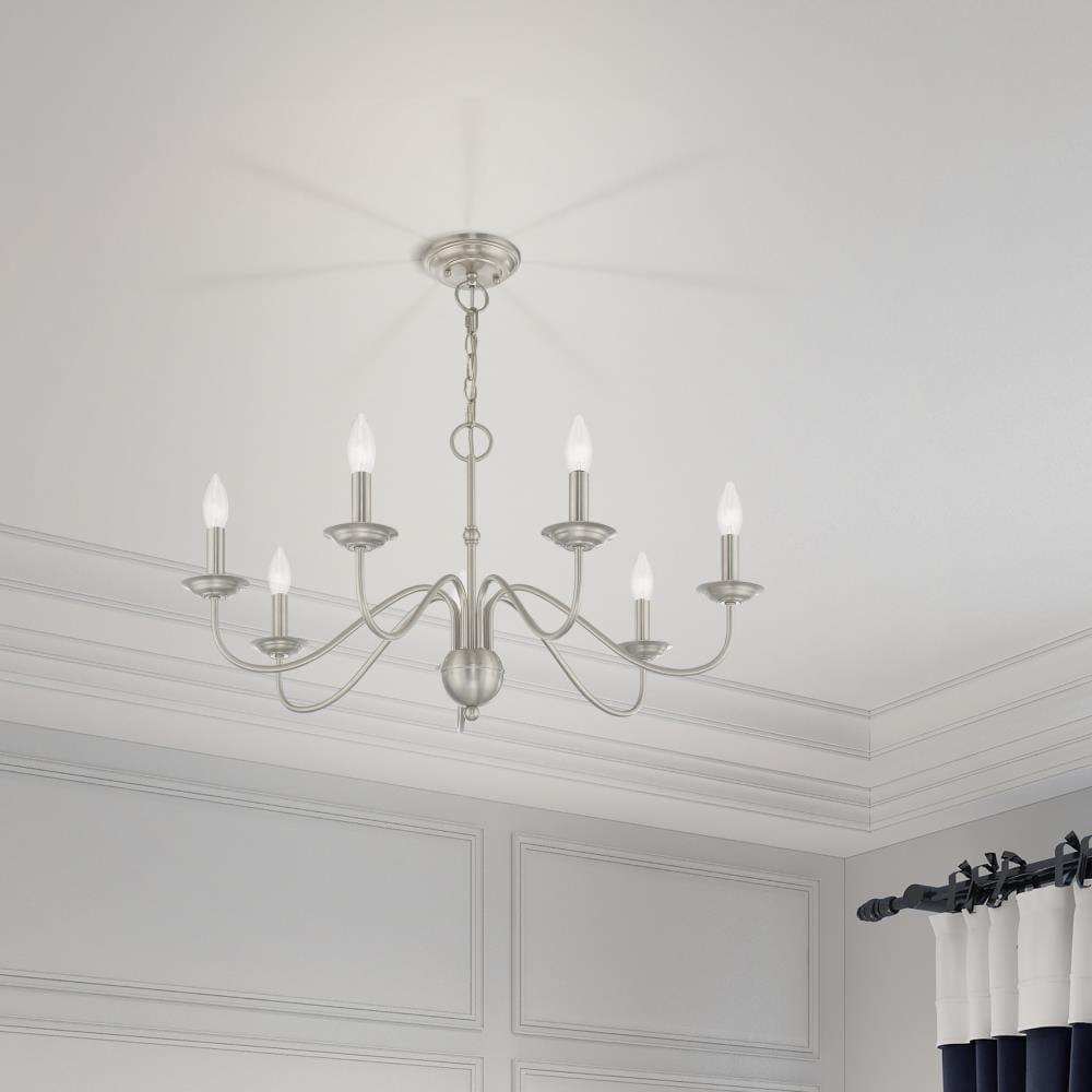 Elegant Windsor Brushed Nickel 7-Light Plug-in Chandelier