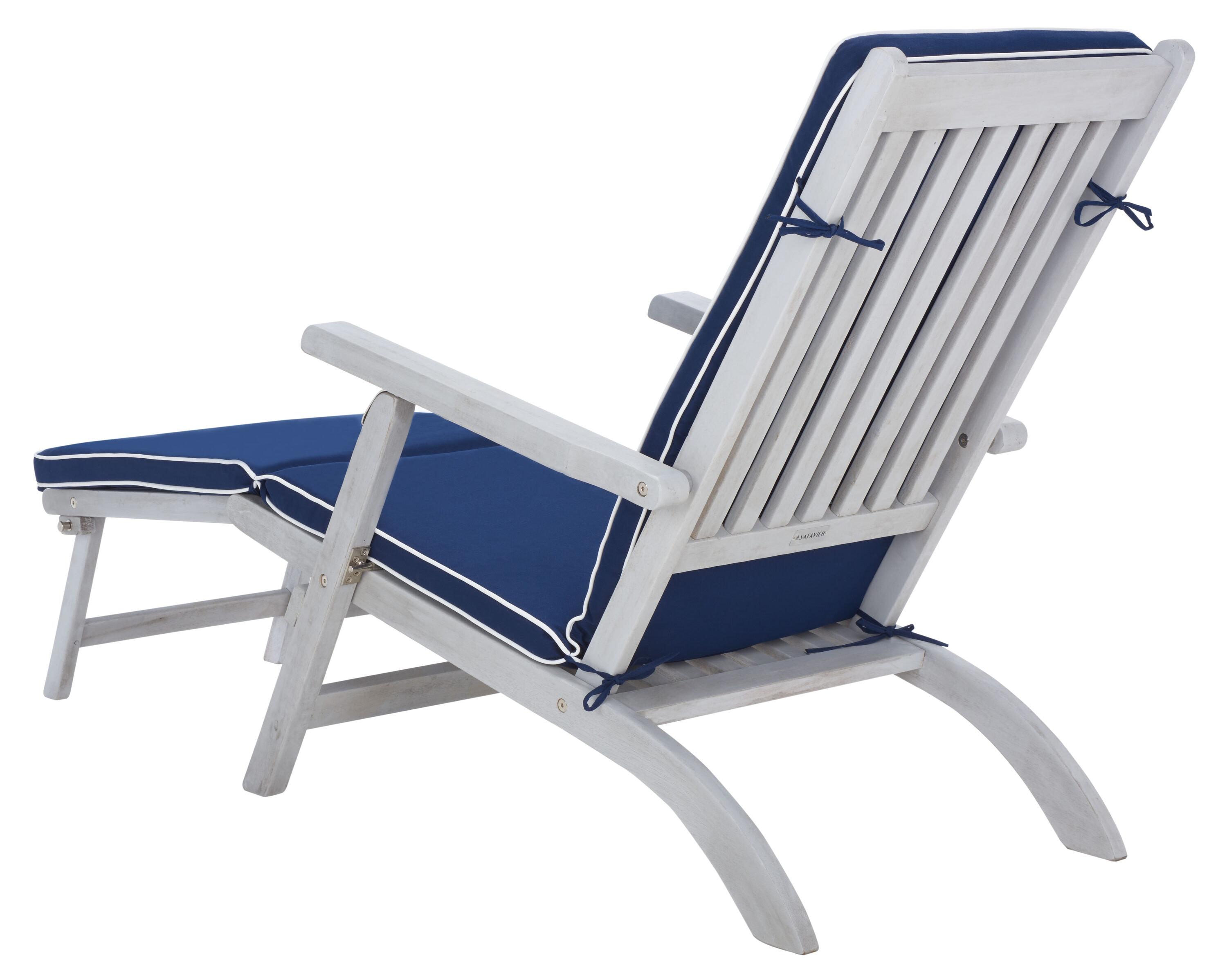 Palmdale Lounge Chair - Outdoor - PAT7015 - Grey/Navy -Safavieh