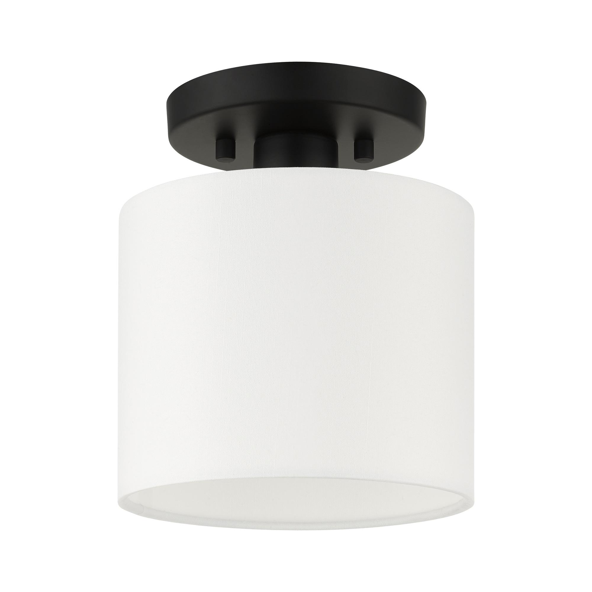 Livex Lighting Meridian 1 - Light Semi-Flush Mount in  Black