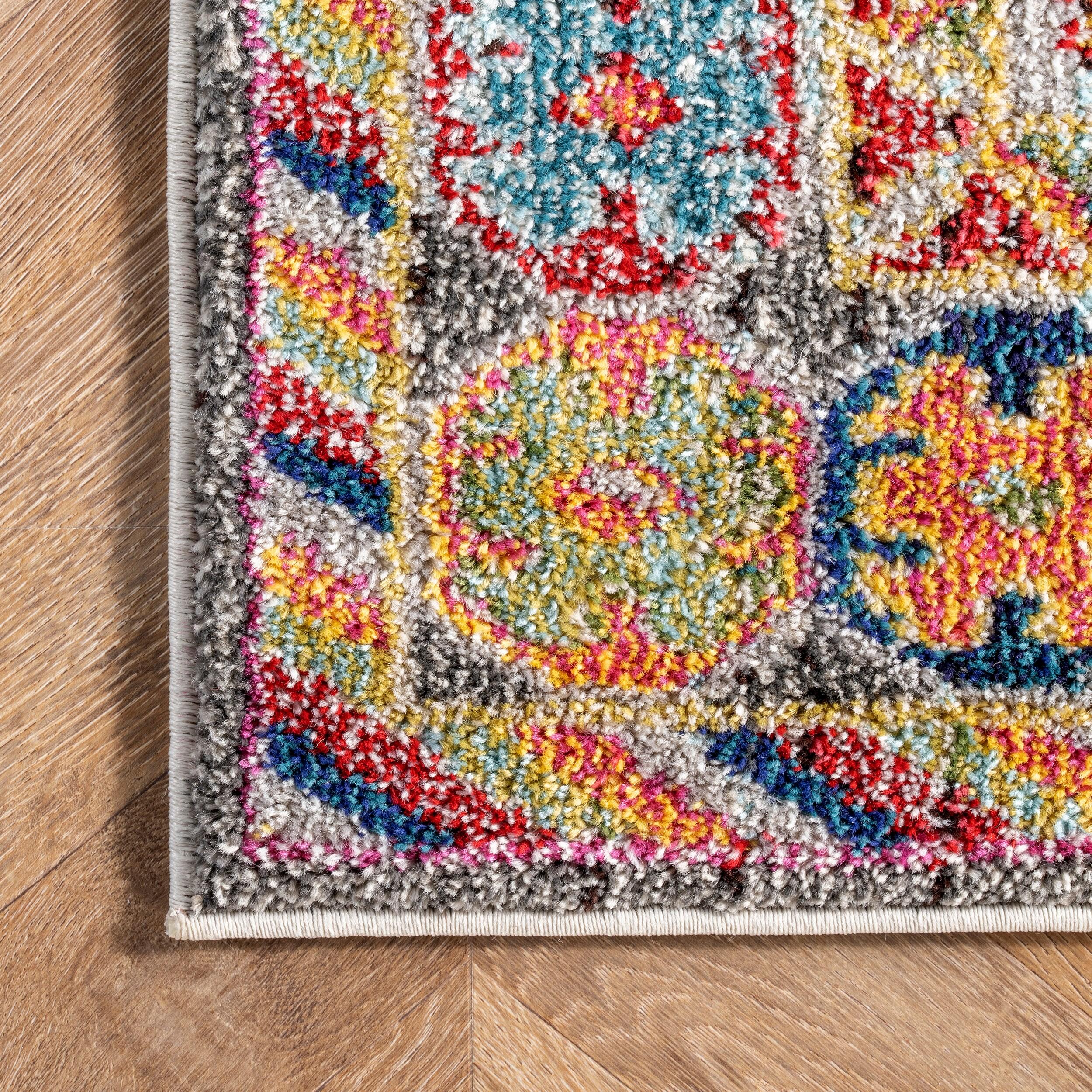 4'x6' Vintage Erline Area Rug Black - nuLOOM: Medallion Pattern, Low Pile, Polypropylene, Indoor Use, Rectangle Shape