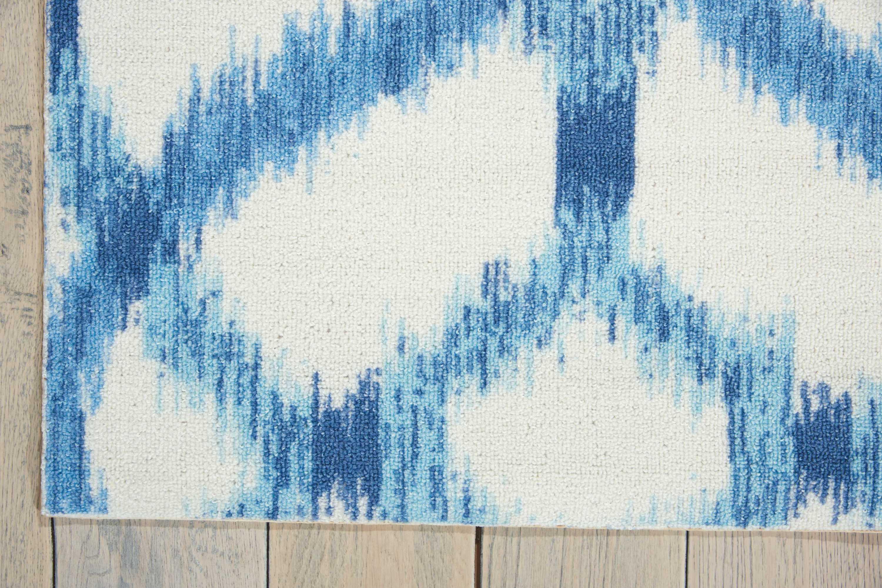 Waverly Sun & Shade "Izmir Ikat" Aegean Indoor/Outdoor Area Rug by Nourison SND05 5'3" x 5'3"