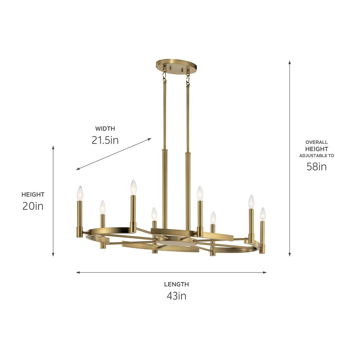 Kichler Lighting Tolani 8 - Light Chandelier in Brushed Natural Brass