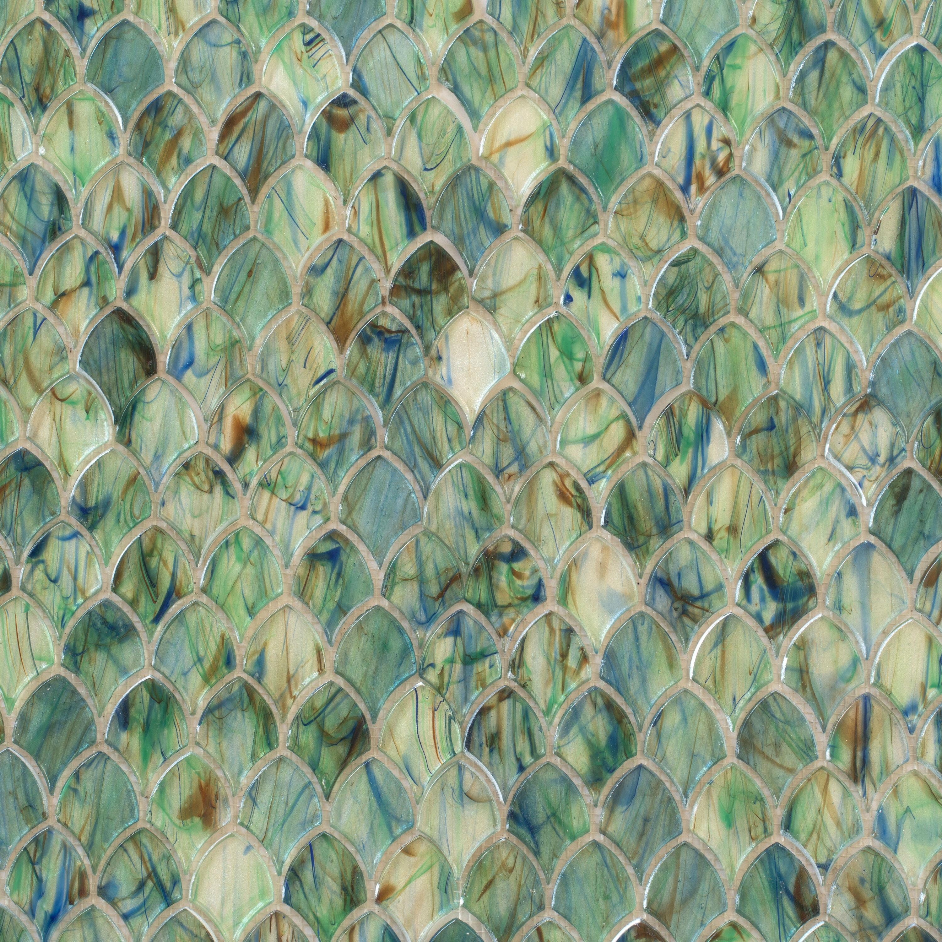 Majeste 0.5" x 2" Glass Fish Scale Mosaic Wall & Floor Tile