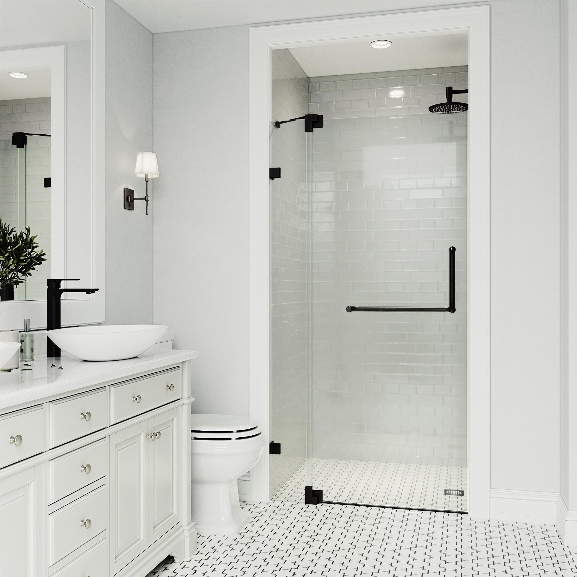 Pirouette 30-36" W x 72" H Pivot Frameless Shower Door with 3/8" Clear Glass