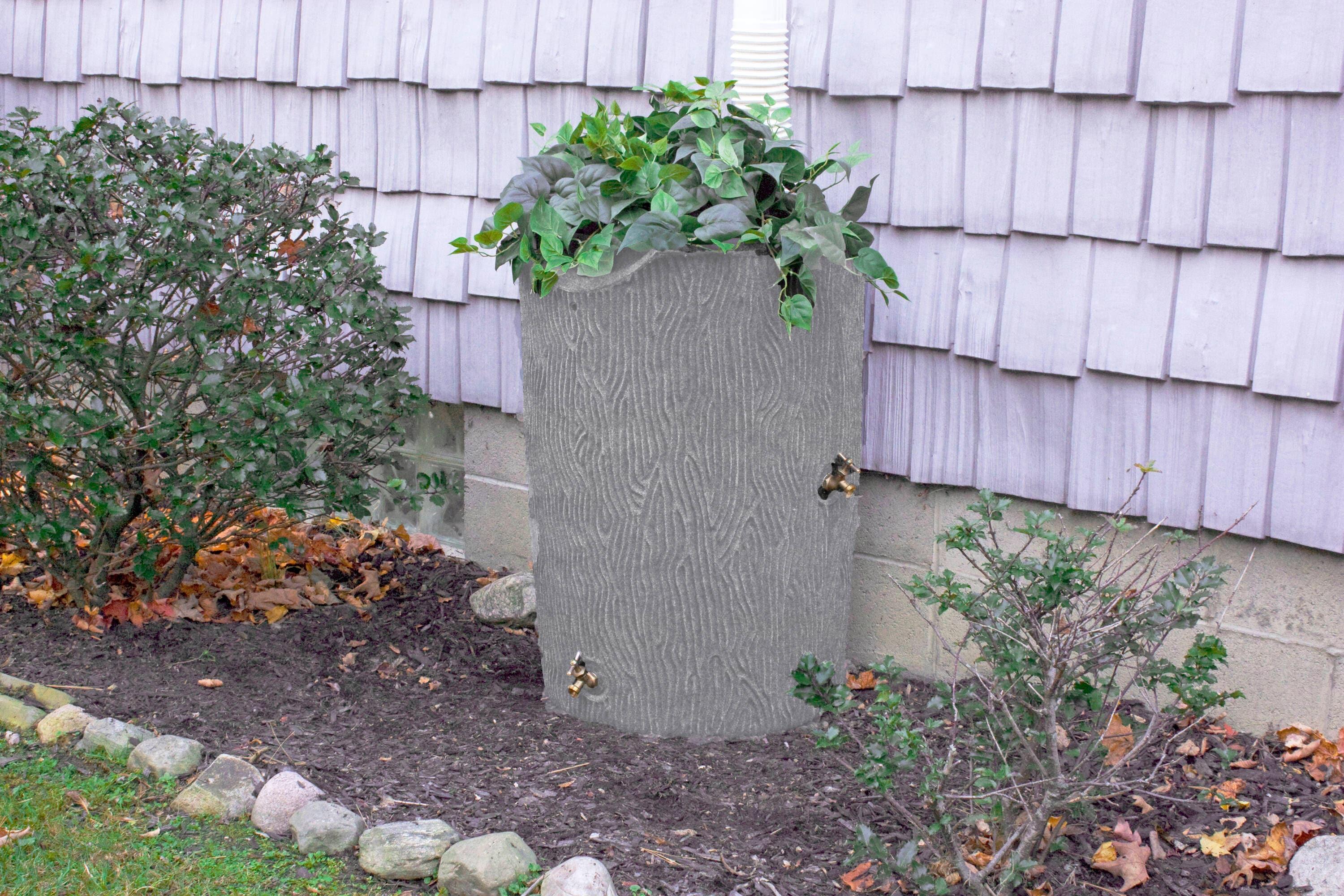 Good Ideas Good Ideas 50 Gallons Plastic Drainable Dual Overflow Planter Rain Barrel