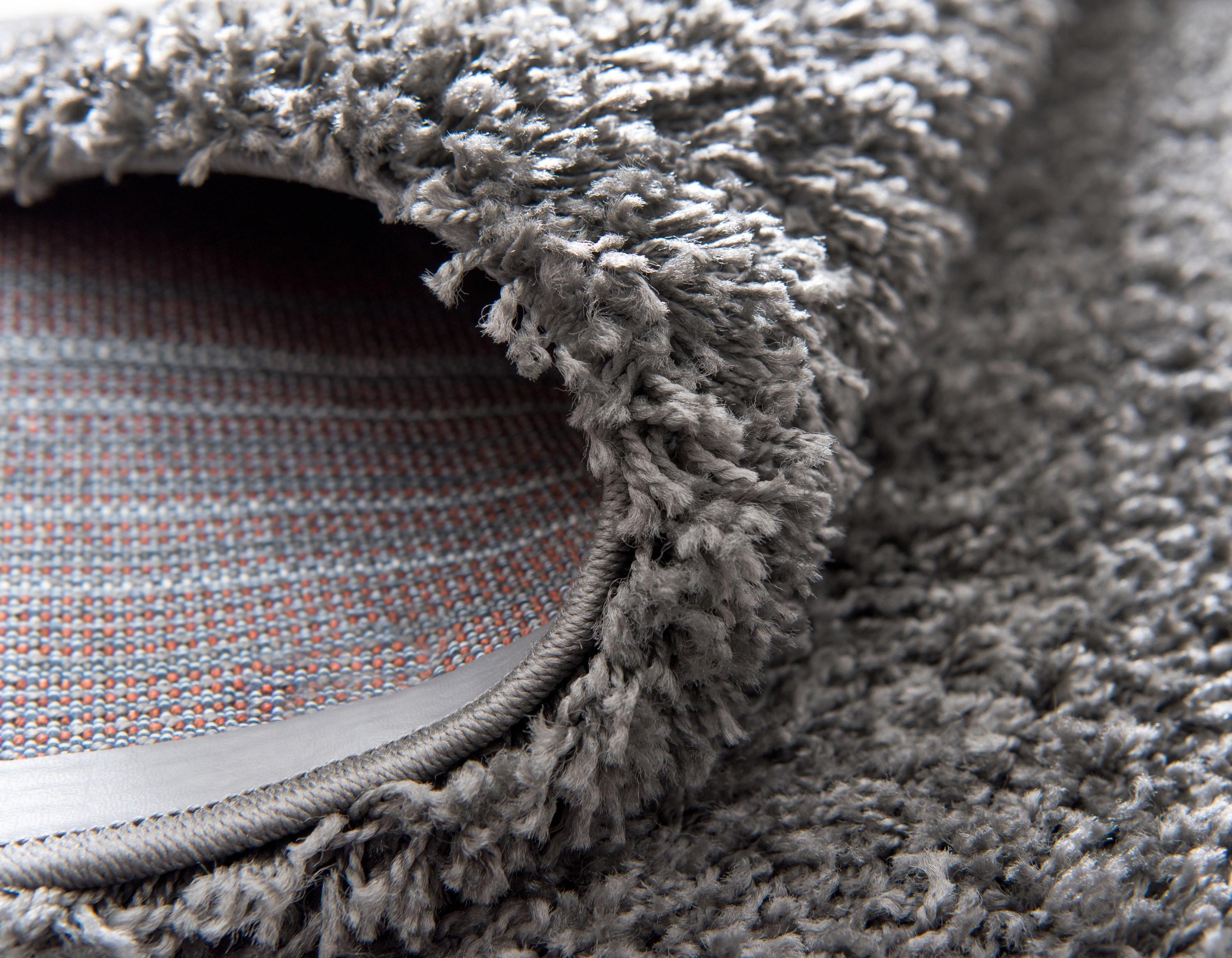 Unique Loom 4' 1 x 6' 1 Solid Shag Graphite Gray Area Rug