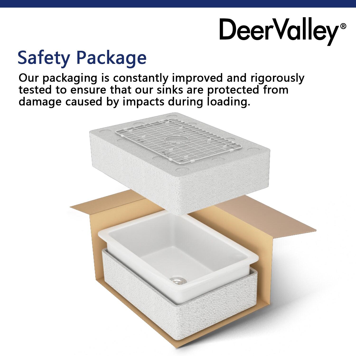 Rectangular Fireclay 32" L x 19" W Fireclay Undermount Kitchen Sink with Basket Strainer and Sink Grid