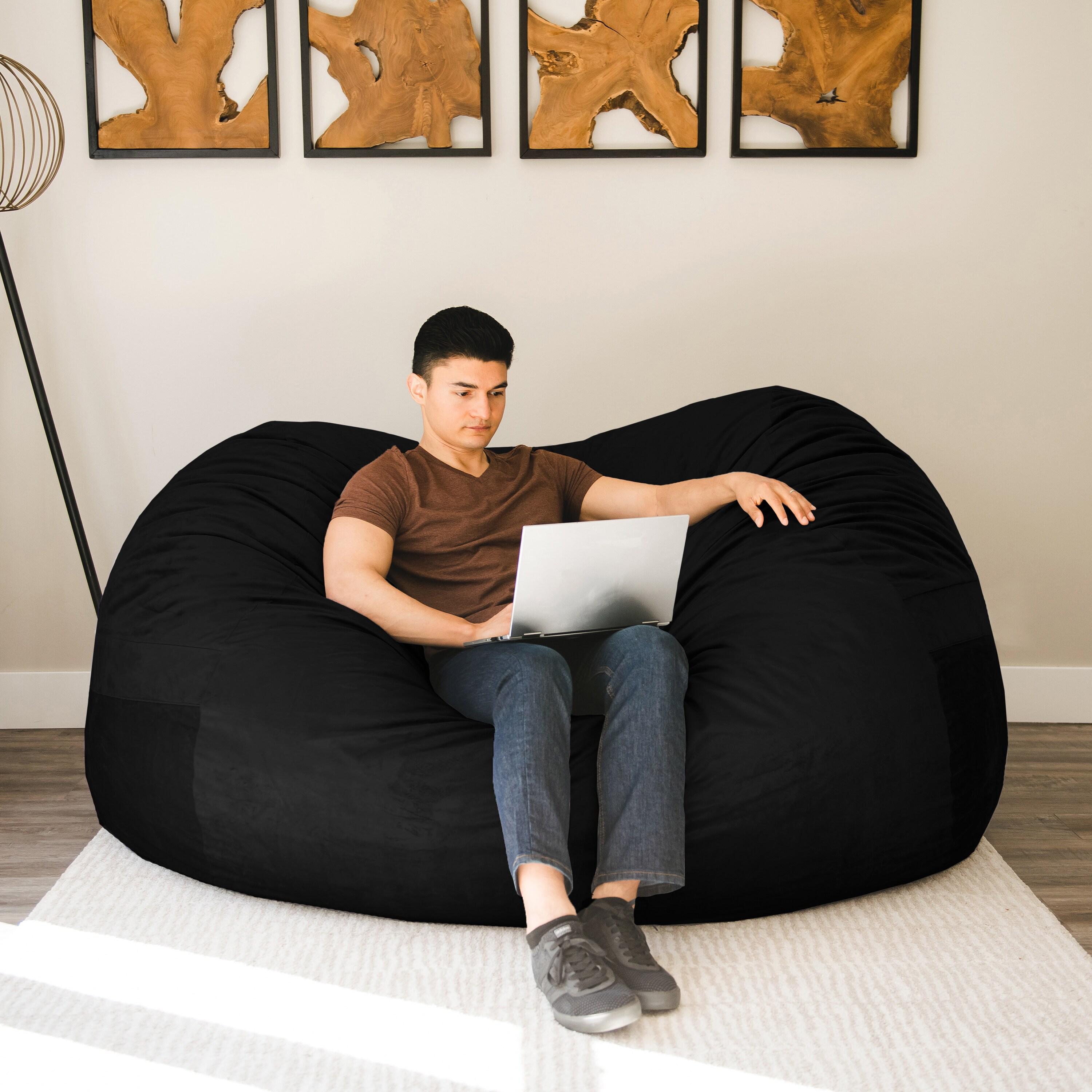 Big Joe Giant Foam Filled Bean Bag Sofa with Soft Removeable Cover