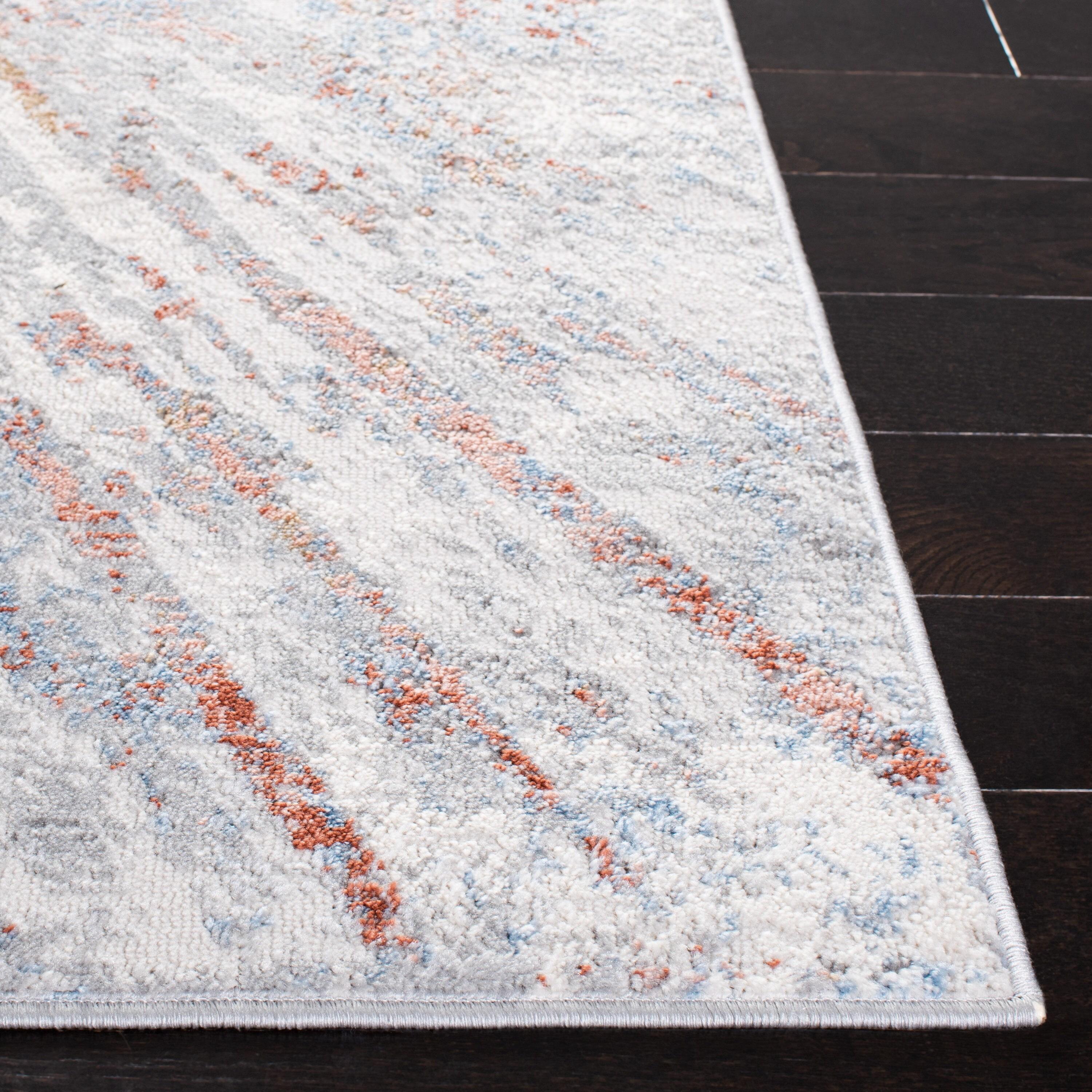SAFAVIEH Amelia Caelie Abstract Area Rug, Grey/Rust, 9' x 12'