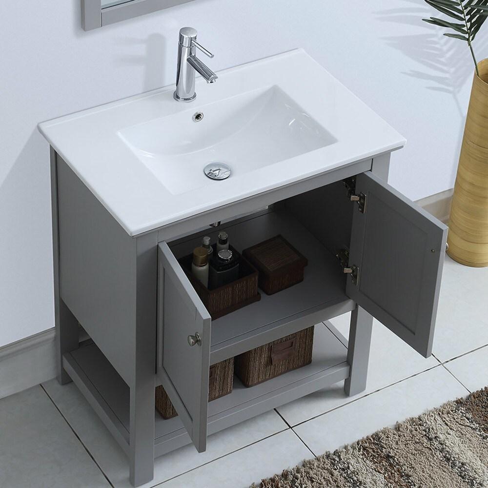 Fresca Manchester 30" Freestanding Single Sink Bathroom Vanity with Integrated Sink (Faucet Not Included)