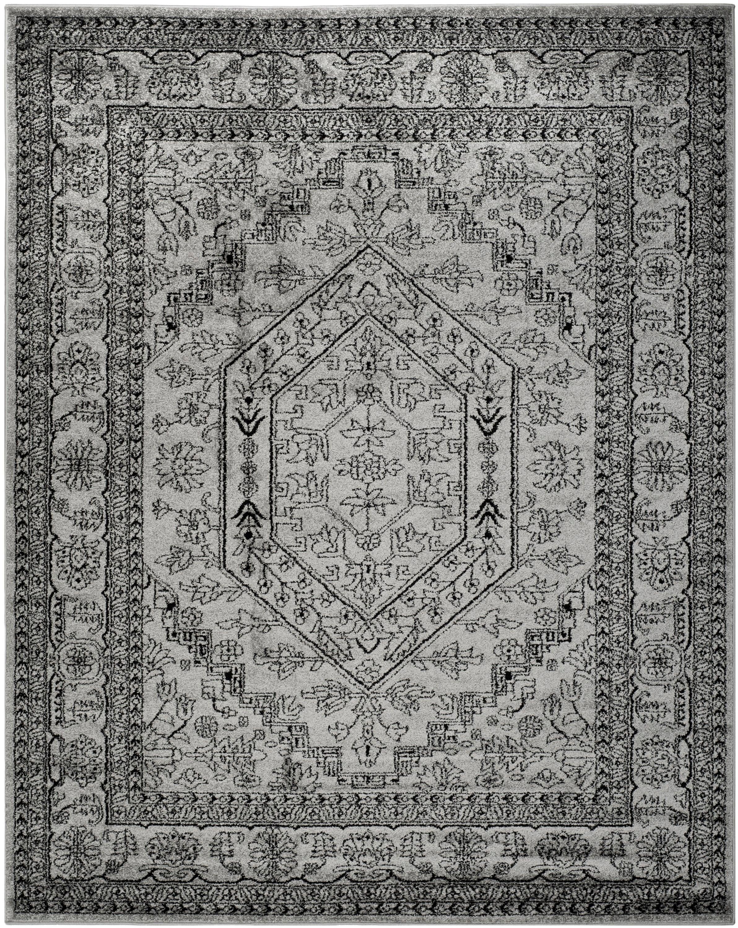 SAFAVIEH Adirondack Xavier Traditional Area Rug, Silver/Black, 12' x 18'