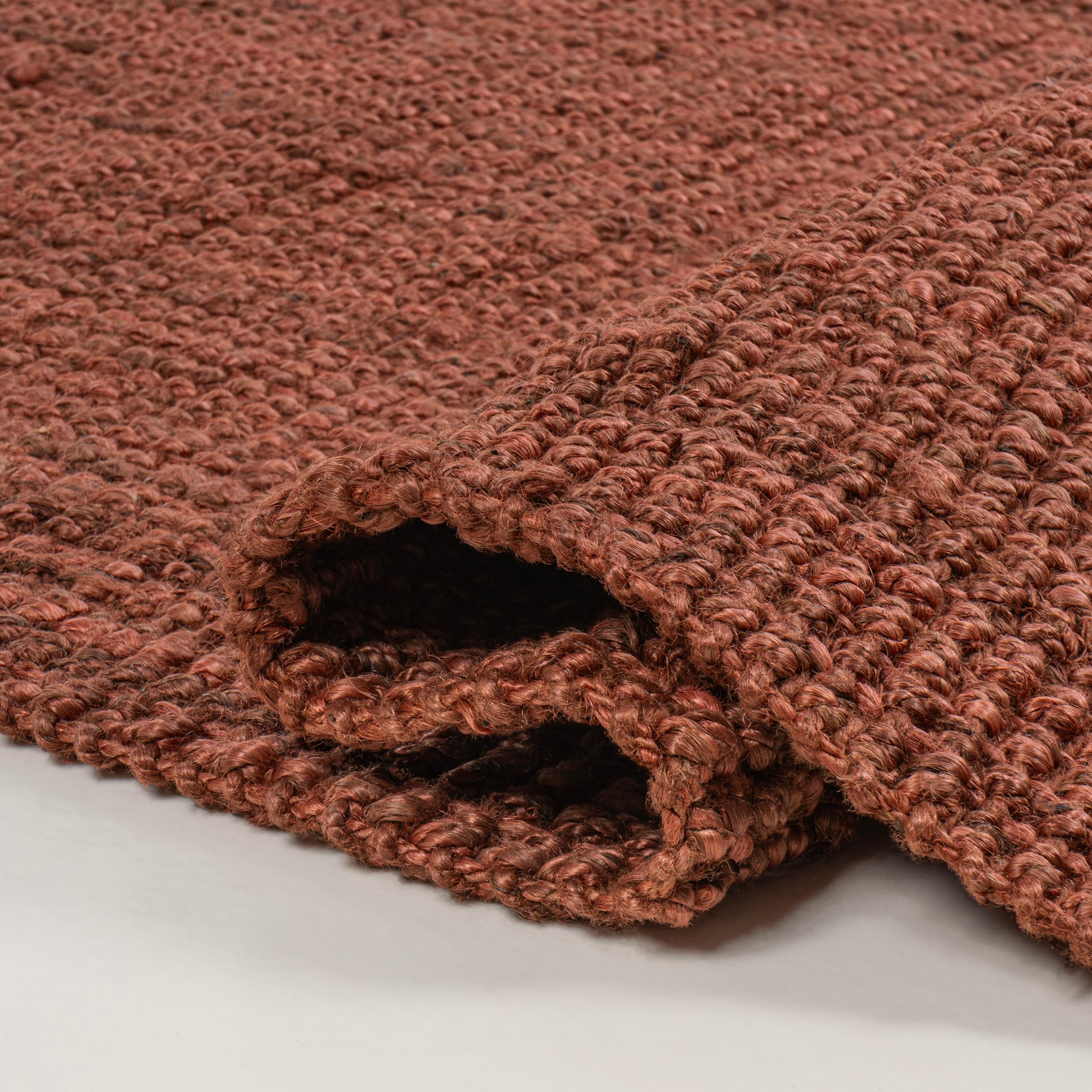 Pata Hand Woven Chunky Jute Terracotta 4 ft. x 6 ft. Area Rug - JONATHAN Y