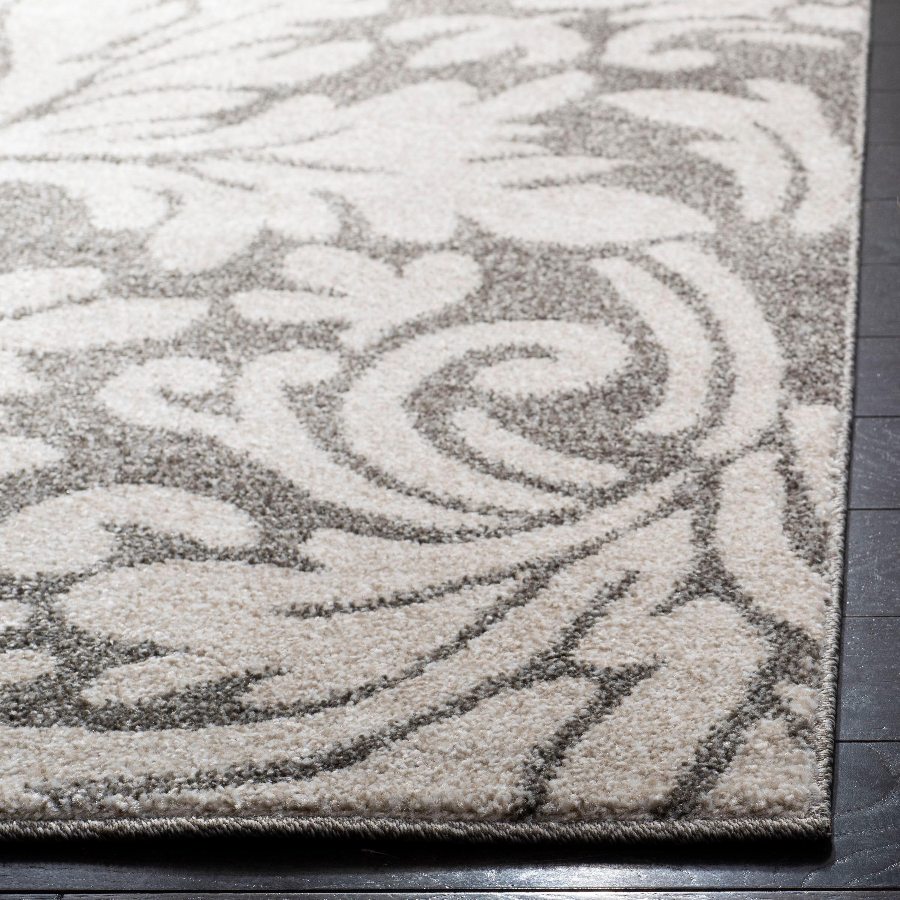 Amherst AMT425 Power Loomed Area Rug - Dark Grey/Beige - 7' round - Safavieh.