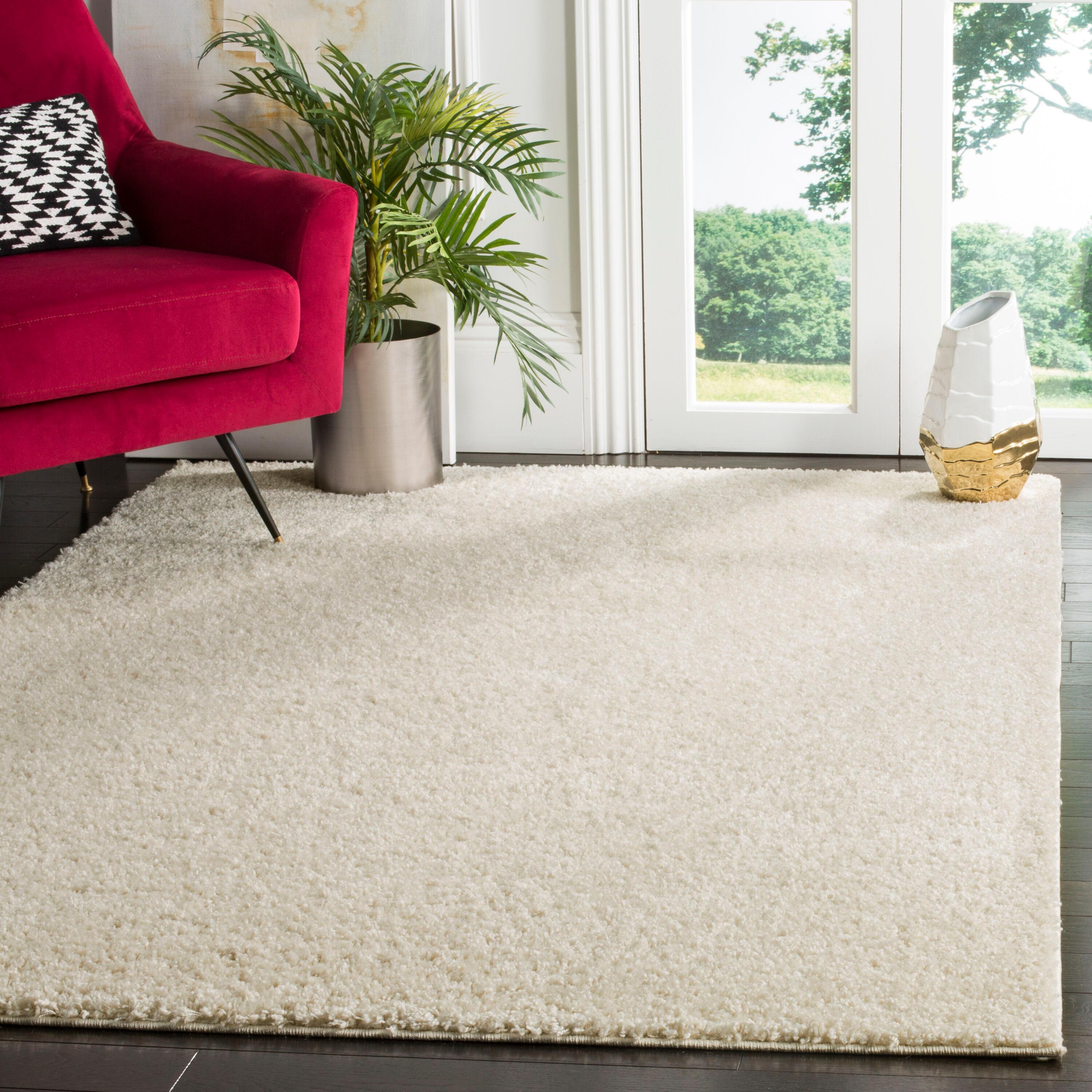 Arizona Shag ASG820 Power Loomed Indoor Accent Rug - Creme - 3'2"x5' - Safavieh