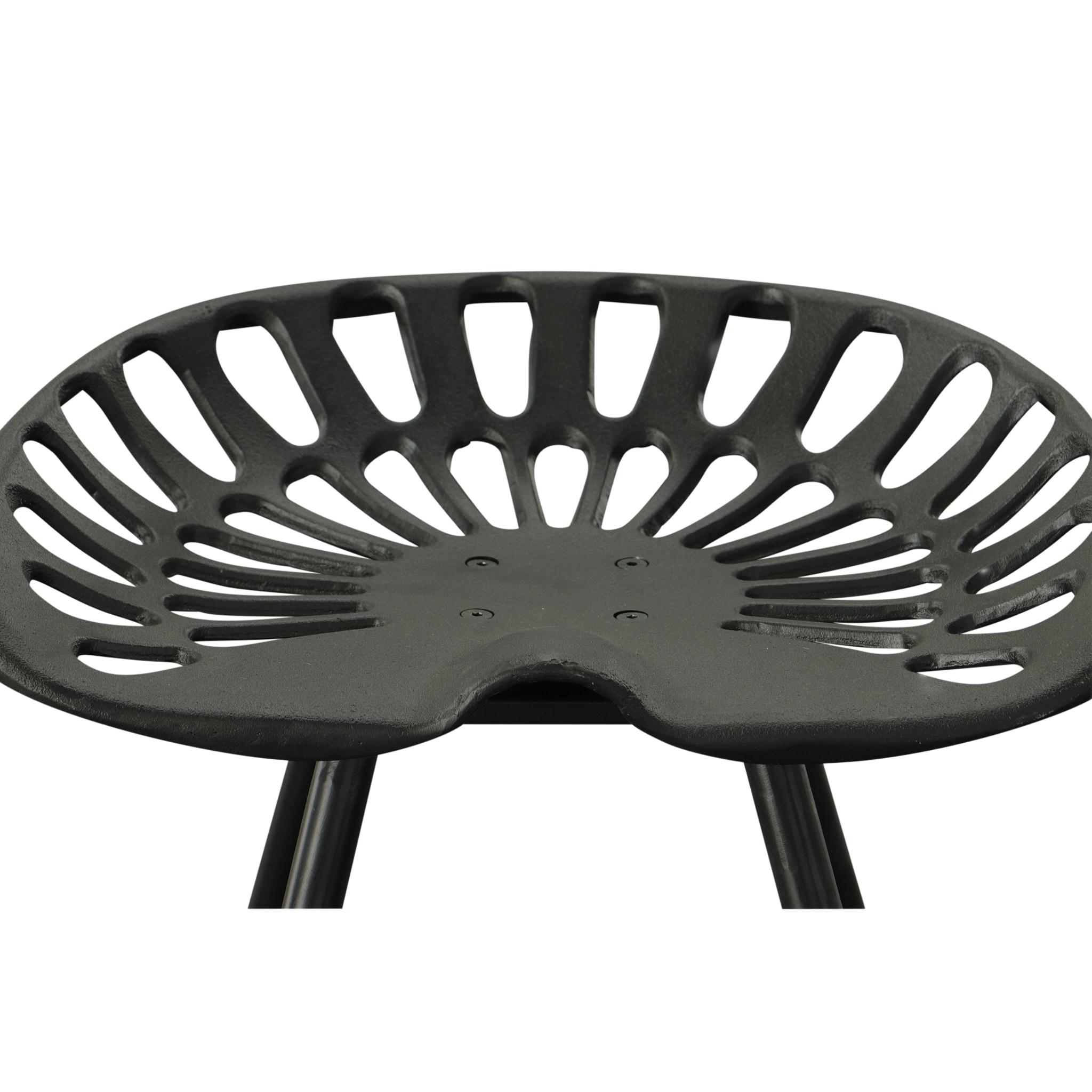 Carolina Living Kadin Tractor Seat Fireside Bench Black: Cast Iron, Farmhouse Style, Powder-Coated Finish