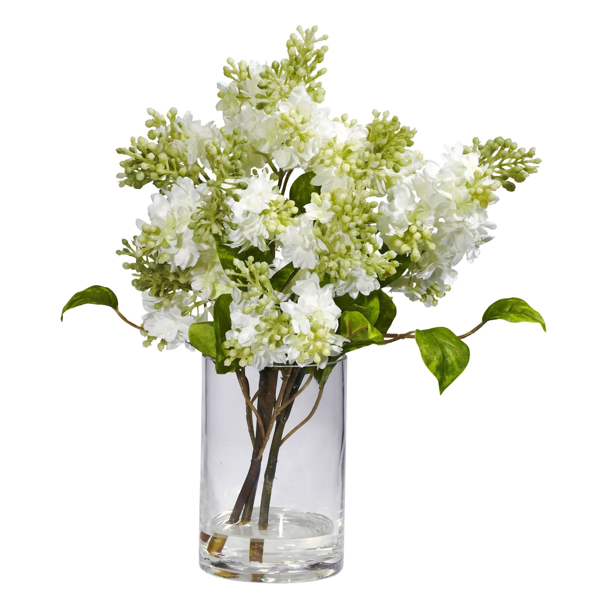 Nearly Natural Lilac Silk Flower Arrangement