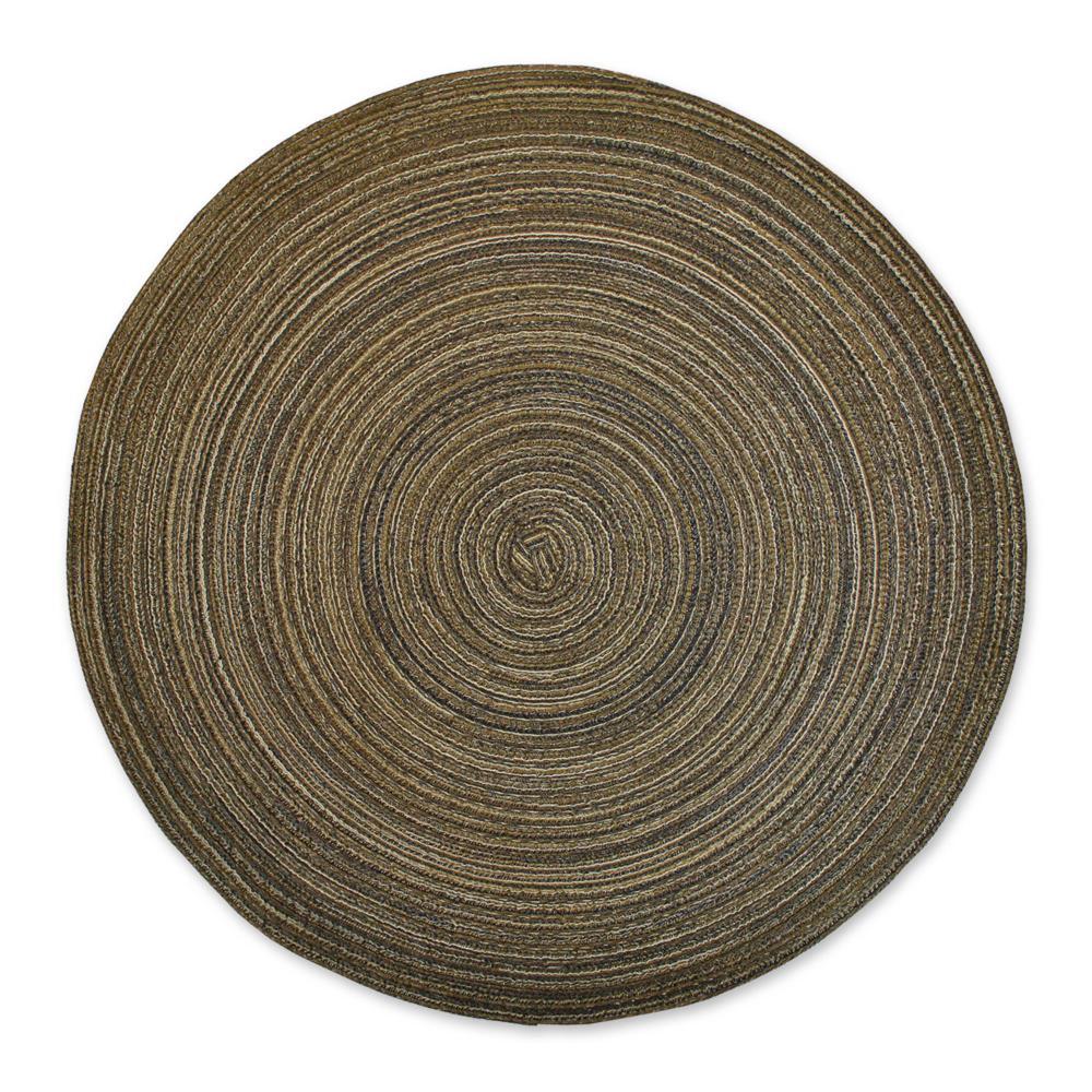 Set of 6 Variegated Lurex Round Woven Placemat Brown - Design Imports