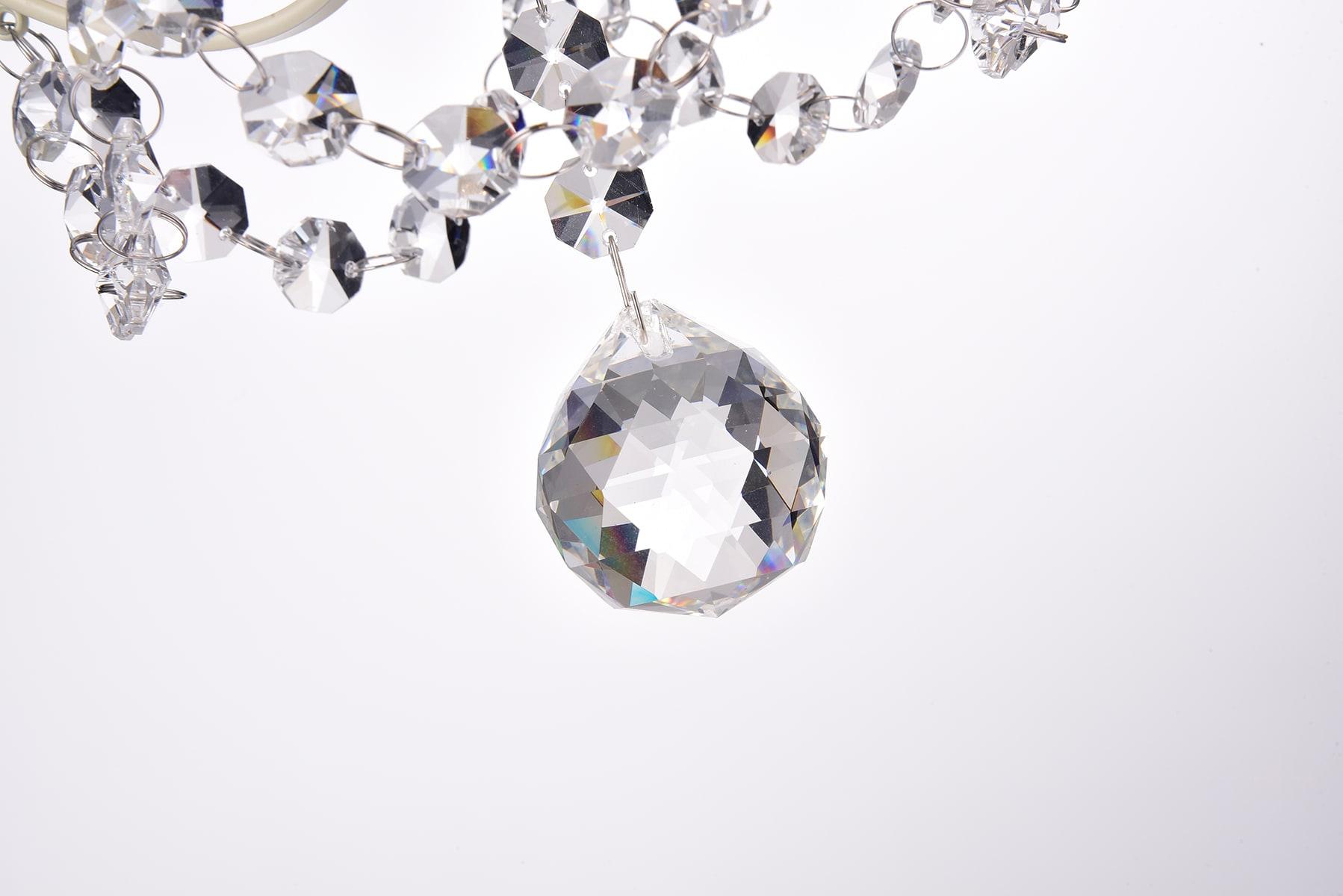 Edvivi Amorette Mini Chandelier Crystal Chandeliers, 1 Light Modern Elegant Glam Ceiling Light Fixture Ivory, Adjustable Hanging Lighting for Closet, Bedroom, Girls Room, Kitchen Island