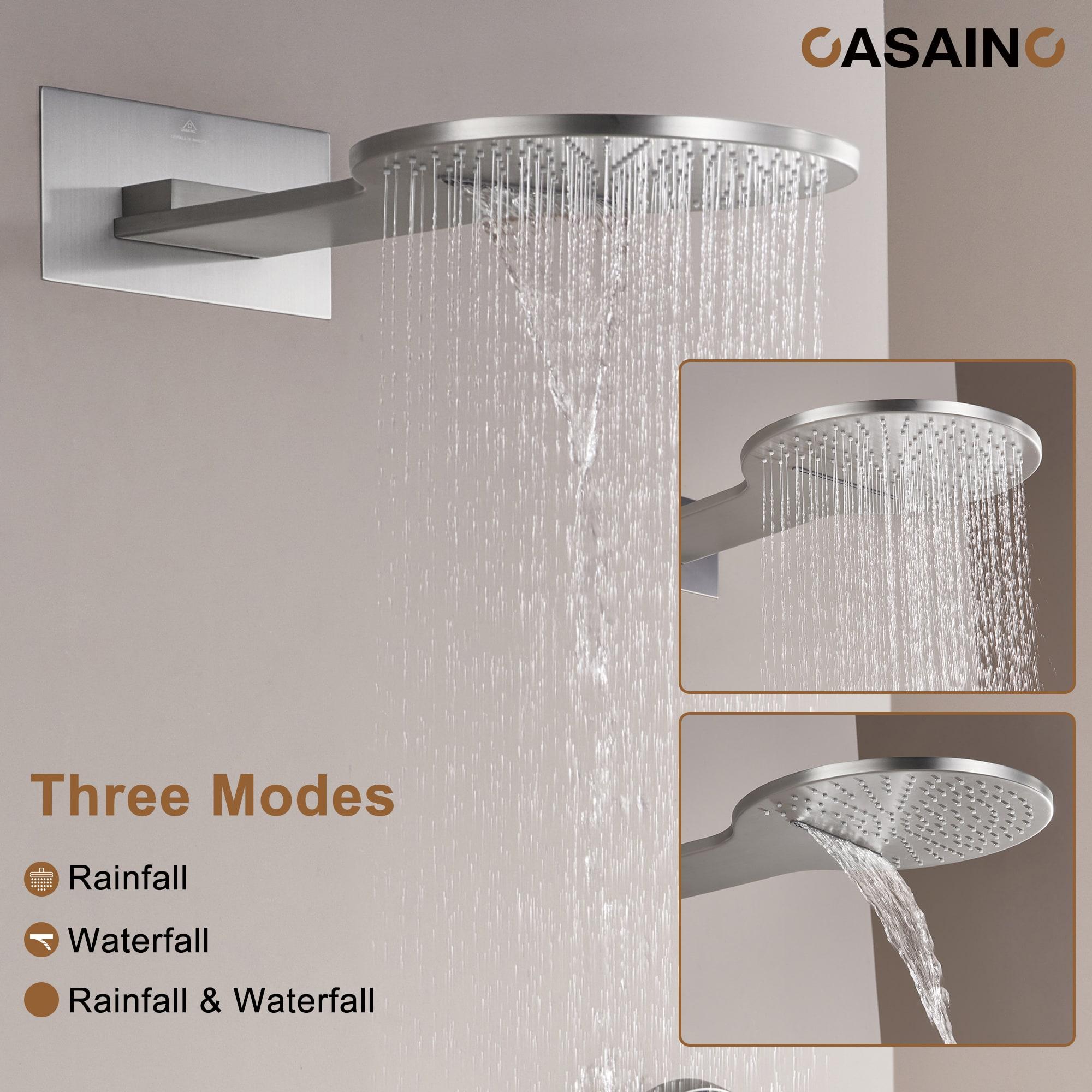 Cascade Bliss Thermostatic Rainfall Shower System with Rough in-Valve