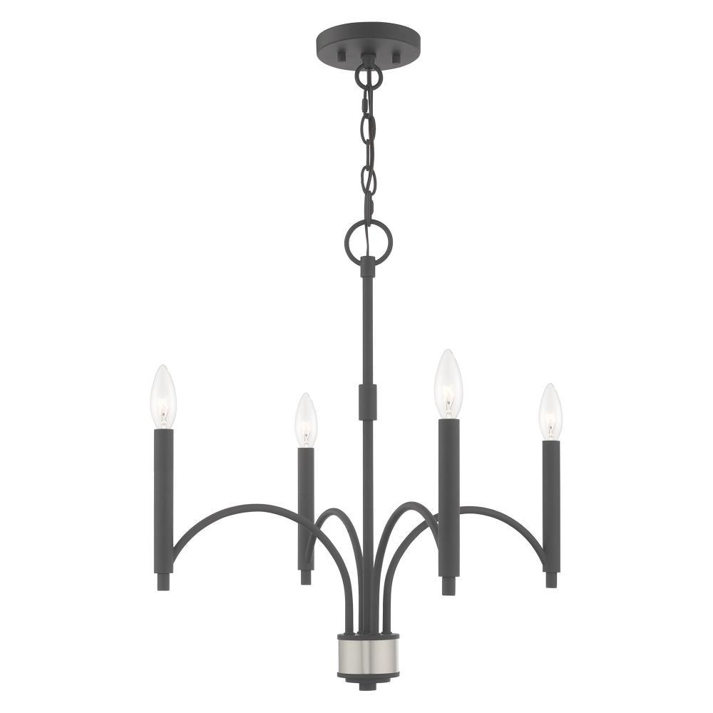 Livex Lighting Wisteria 4 - Light Chandelier in  Scandinavian Gray