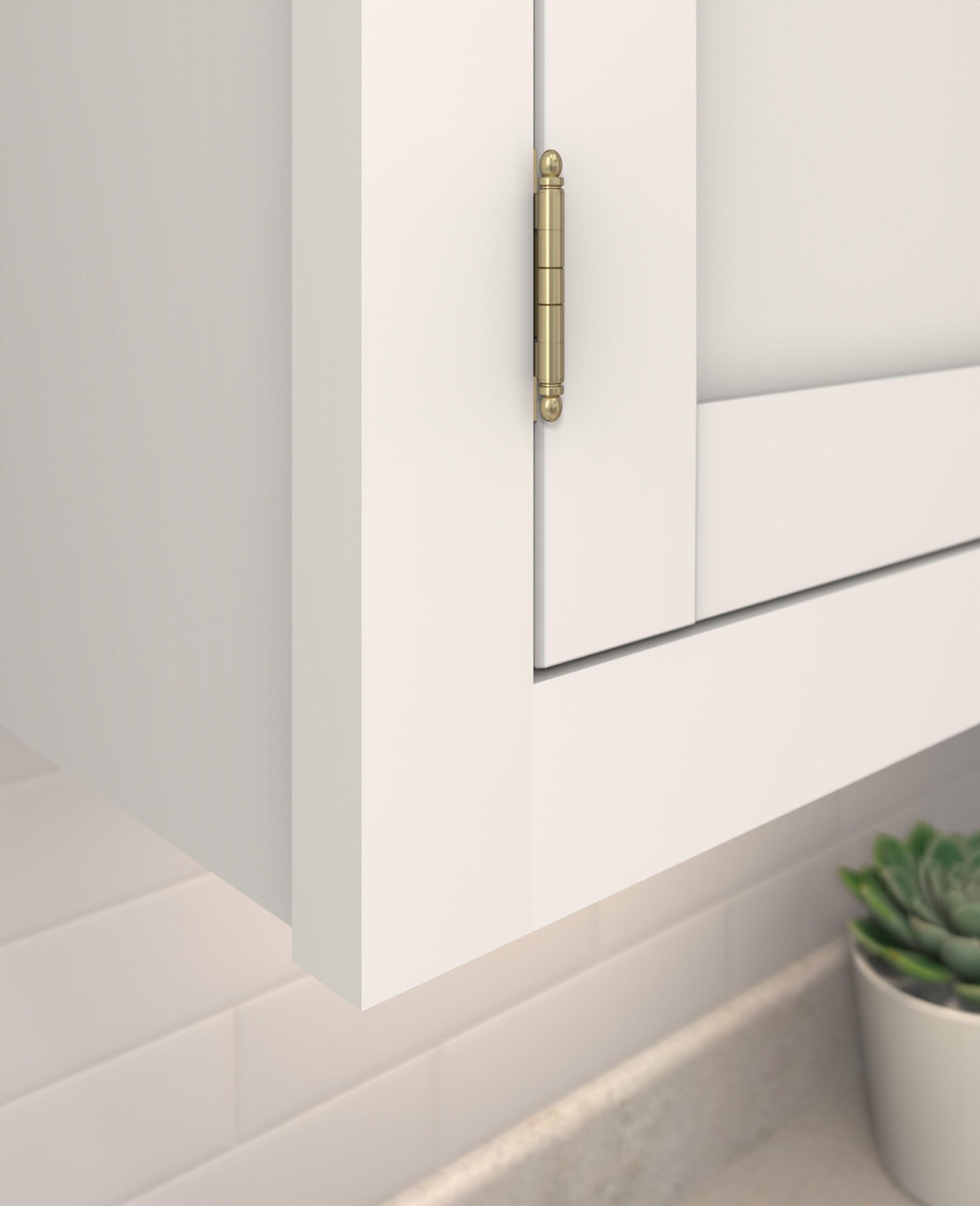 Golden Champagne 3/4 in. (19 mm) Door Thickness Full Inset, Partial Wrap Ball Tip Cabinet Hinge - Single Hinge