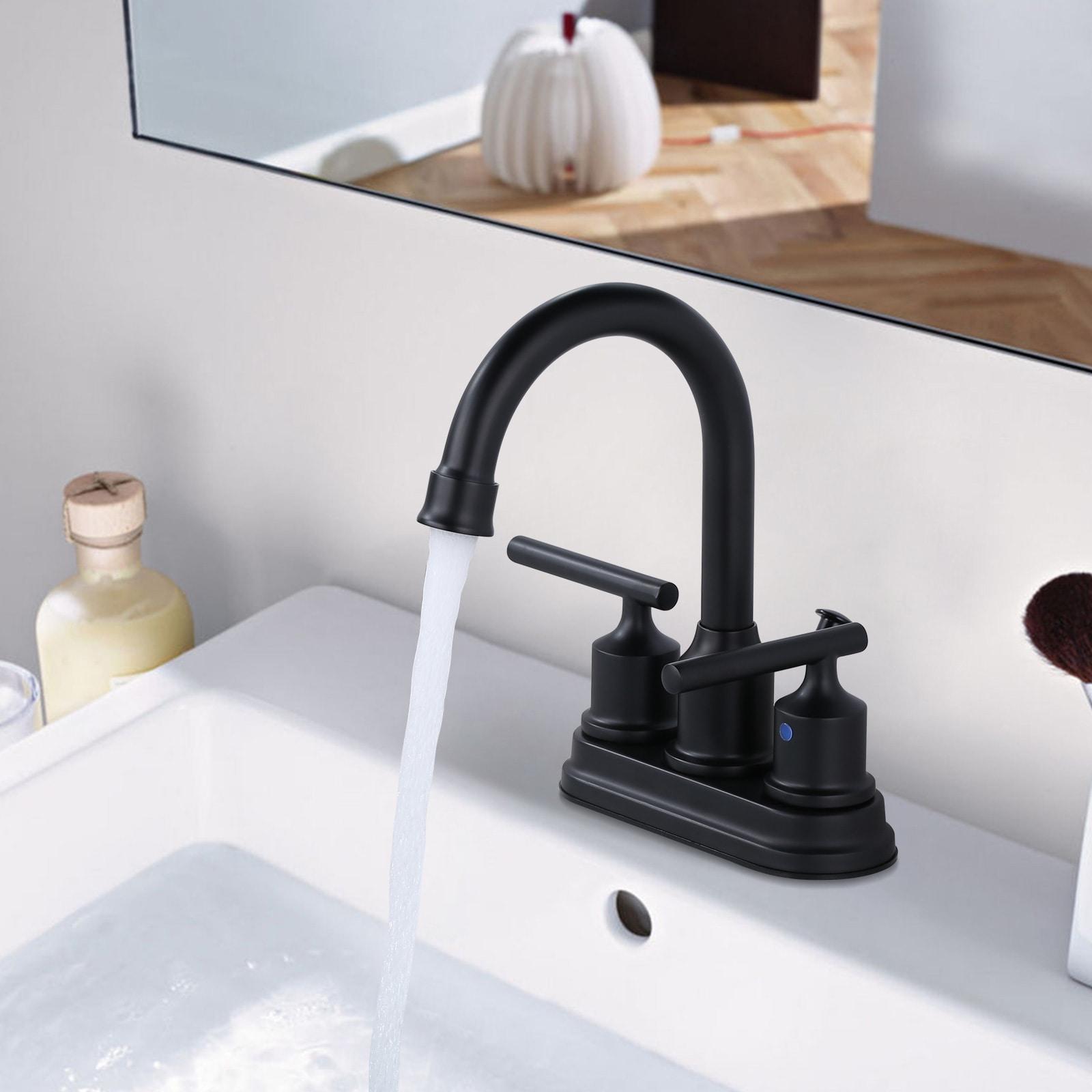Centerset 2-handle Bathroom Faucet with Drain Assembly