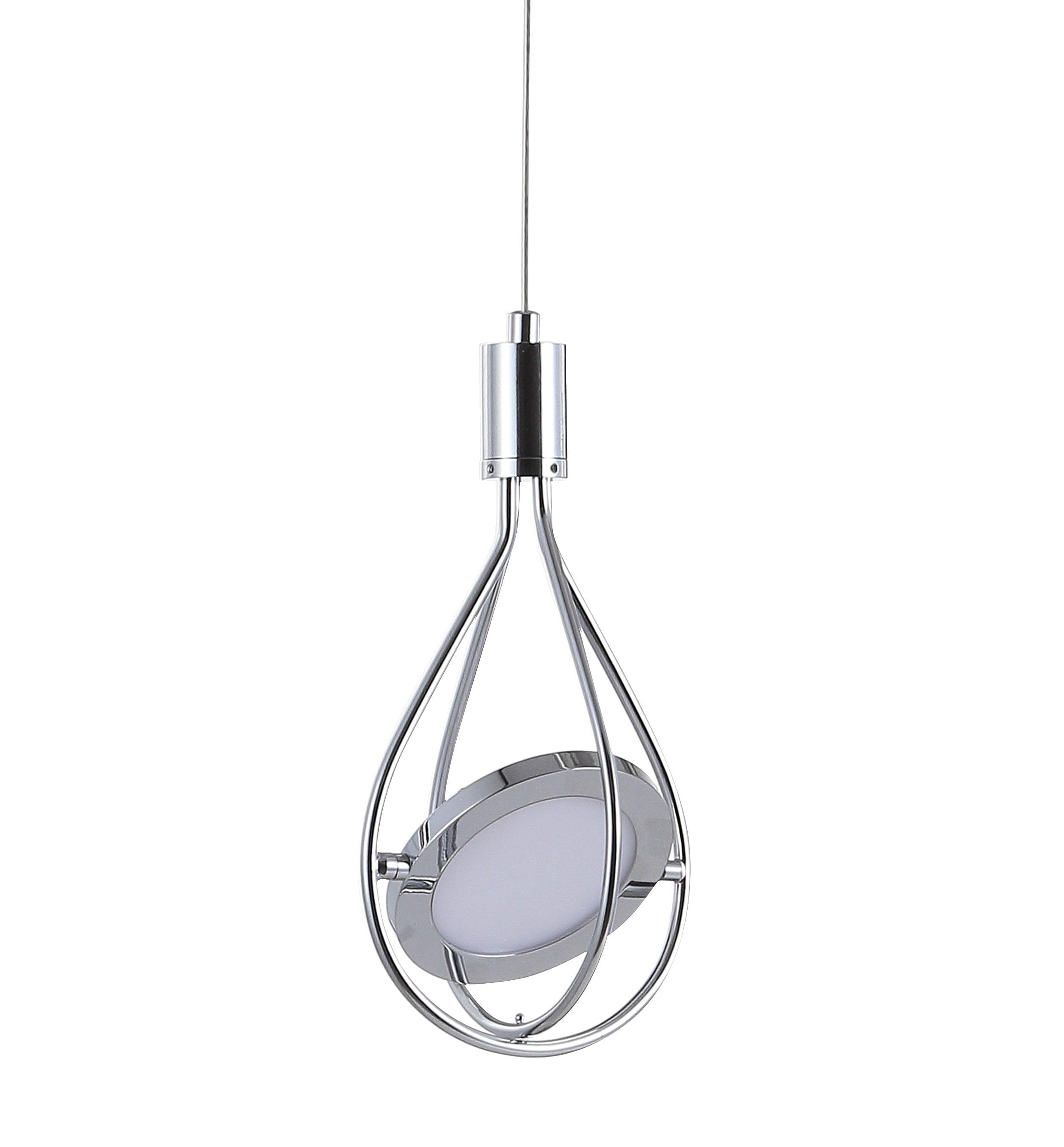 Orion 5.5" Adjustable Modern Integrated 1-Light Cluster LED Metal Pendant, Chrome