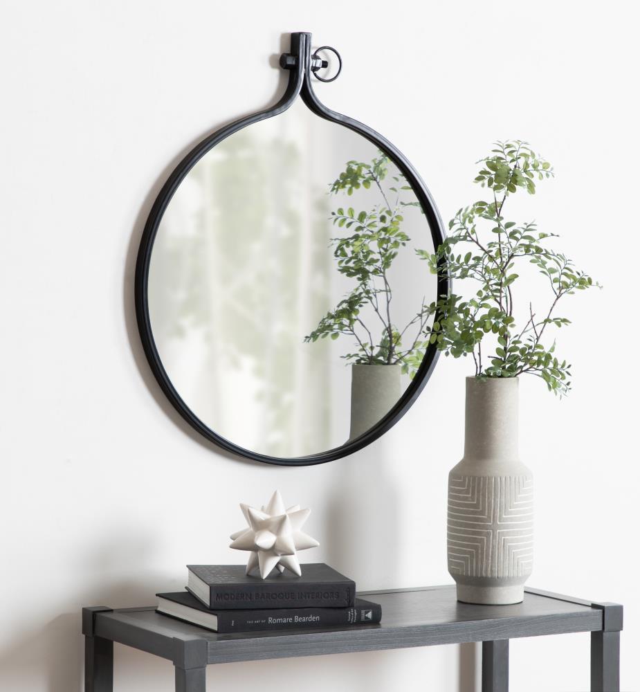 24" x 28" Yitro Metal Framed Wall Mirror Black - Kate and Laurel