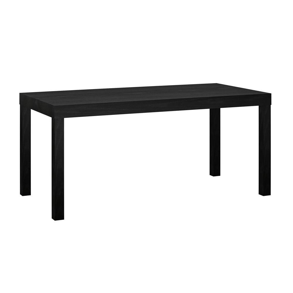 Parsons Black Oak Rectangular Coffee Table with Metal Frame