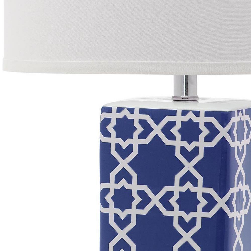 Quatrefoil Table Lamp (Set of 2) - Navy - Safavieh.