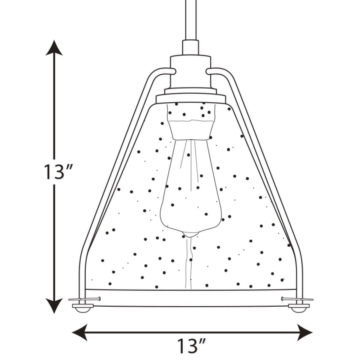 Progress Lighting, Range Collection, 1-Light Wall Sconce, Graphite Finish, Clear Seeded Glass Shade