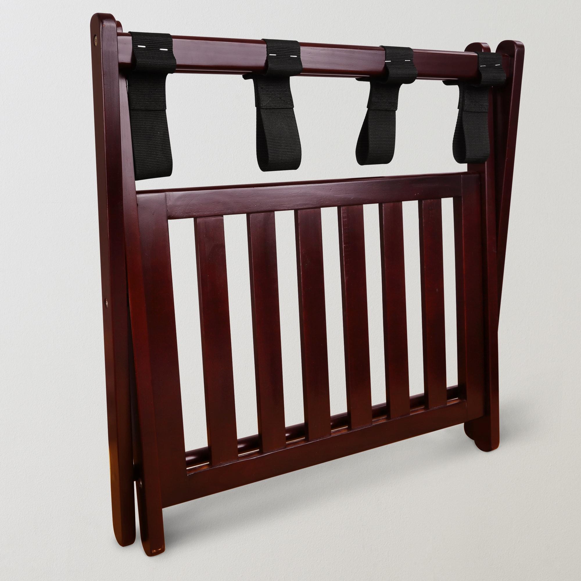 Casual Home Luggage Rack with Shelf-Espresso