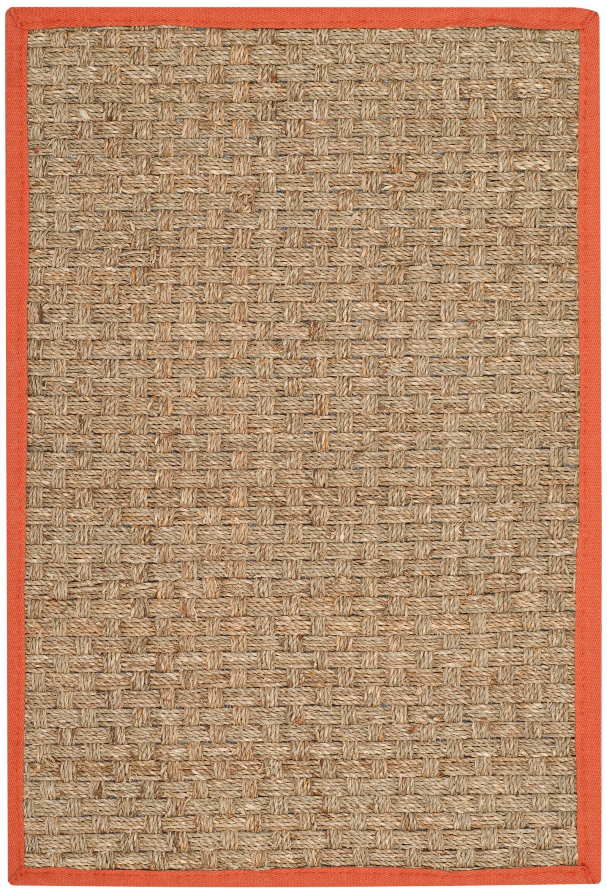 Natural Fiber NF114 Power Loomed Indoor Accent Rug - Natural/Rust - 2'x3' - Safavieh.