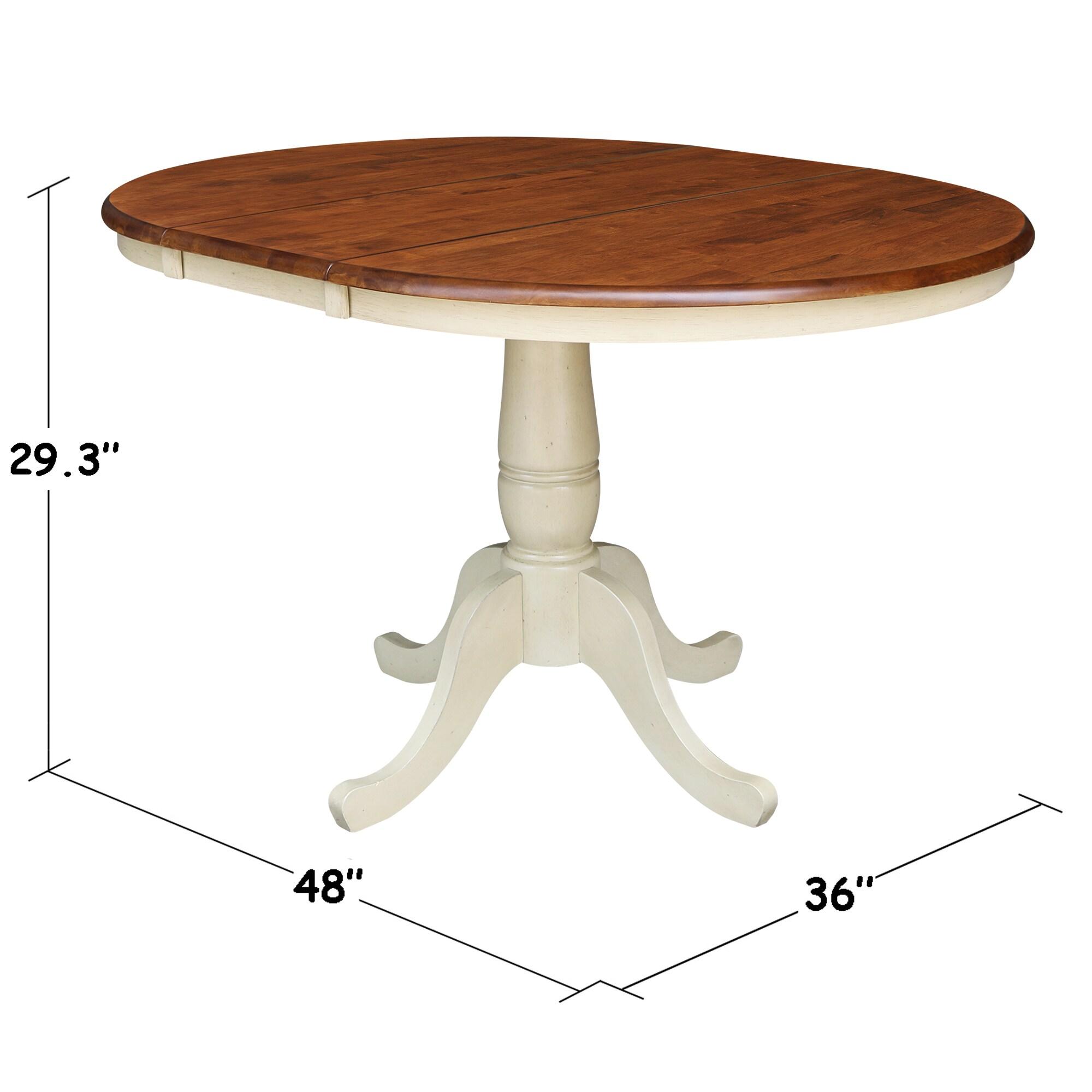 36" Round Dining Table with 12" Leaf - International Concepts