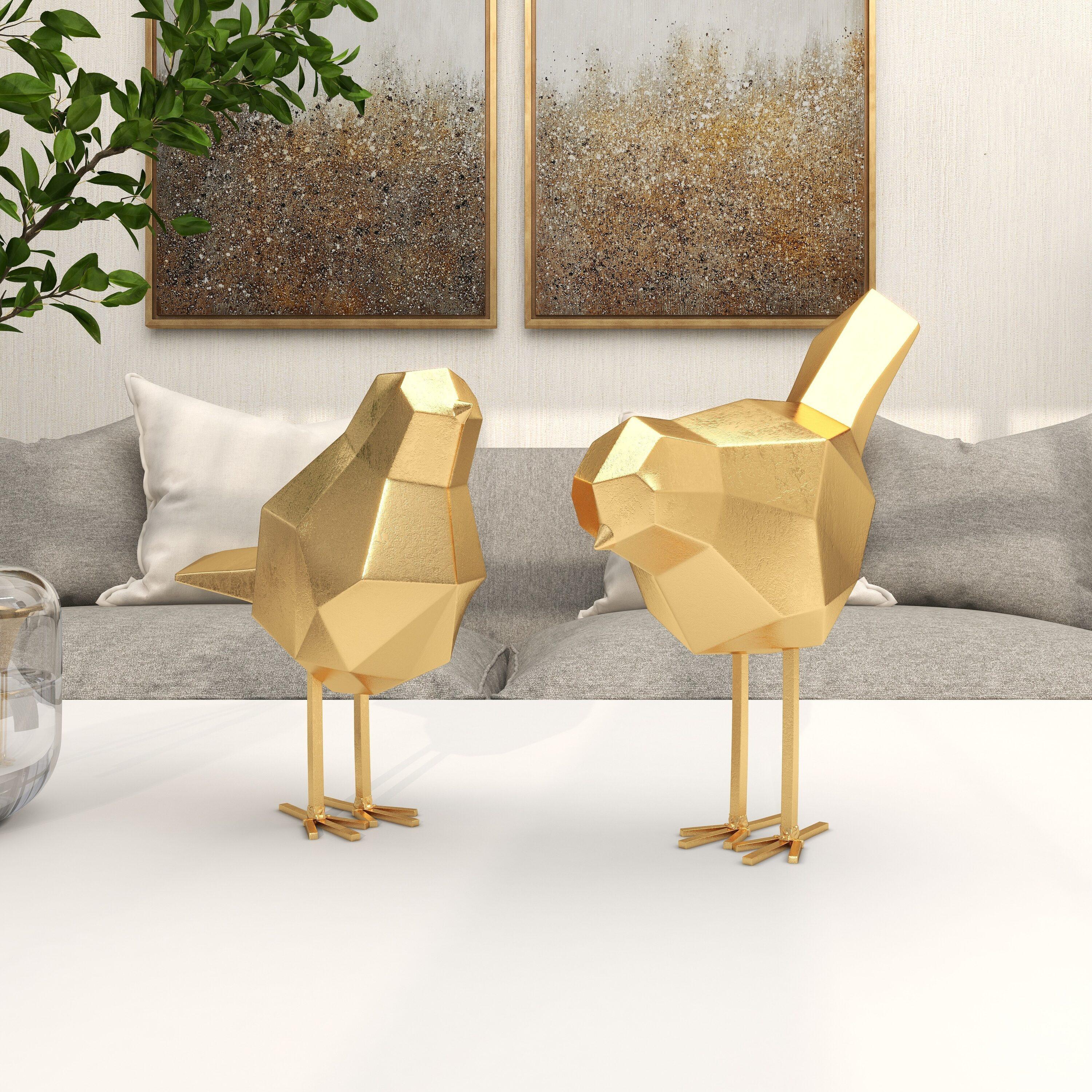 CosmoLiving by Cosmopolitan Polystone Bird Decorative Sculpture with Origami Accents