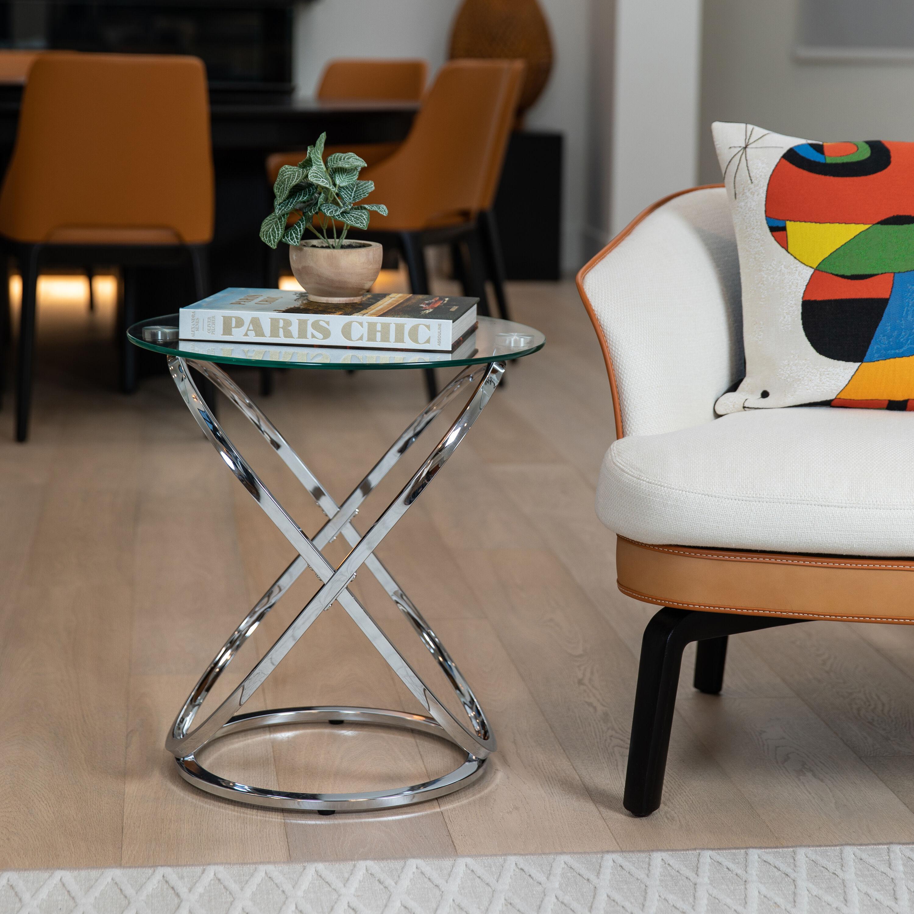 Etta Avenue™ Dimitri Glass Top End Table