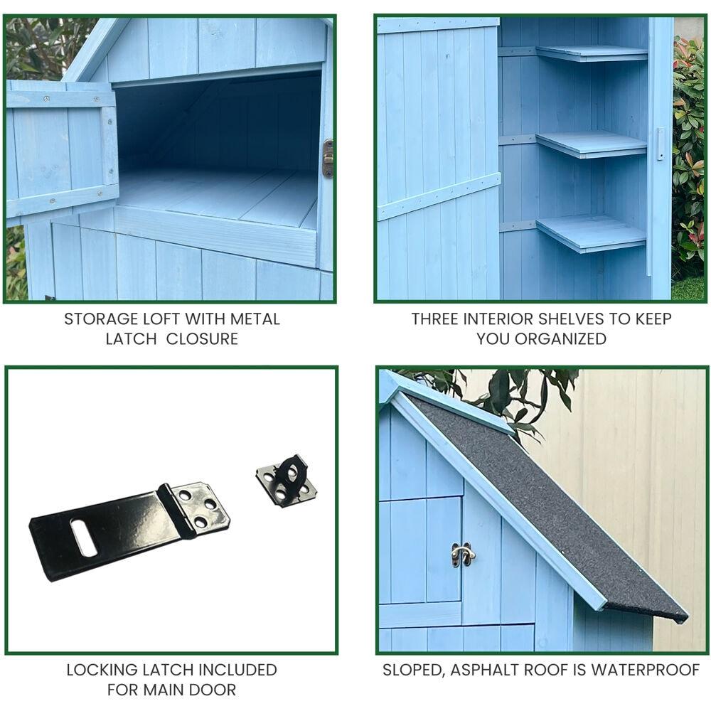 2 ft. 5 in. W x 2 ft D Solid Wood Storage Shed