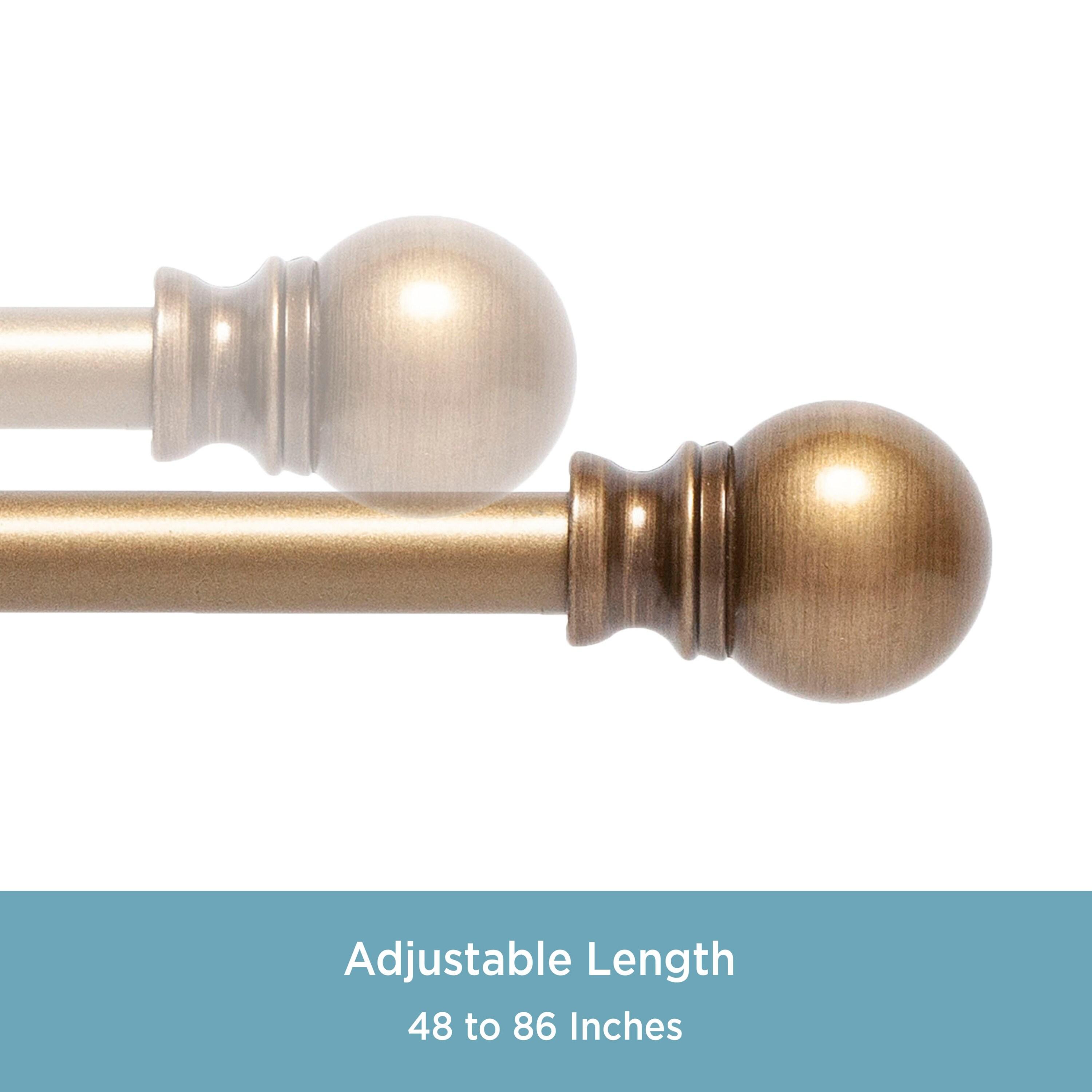 Kenney Kingstown Metal Adjustable 0.5" Single Curtain Rod