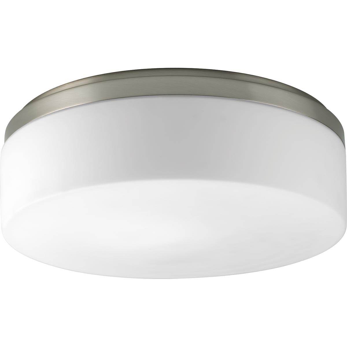 Progress Lighting Maier 1-Light LED Flush Mount, Brushed Nickel, Etched White Opal Acrylic Diffuser